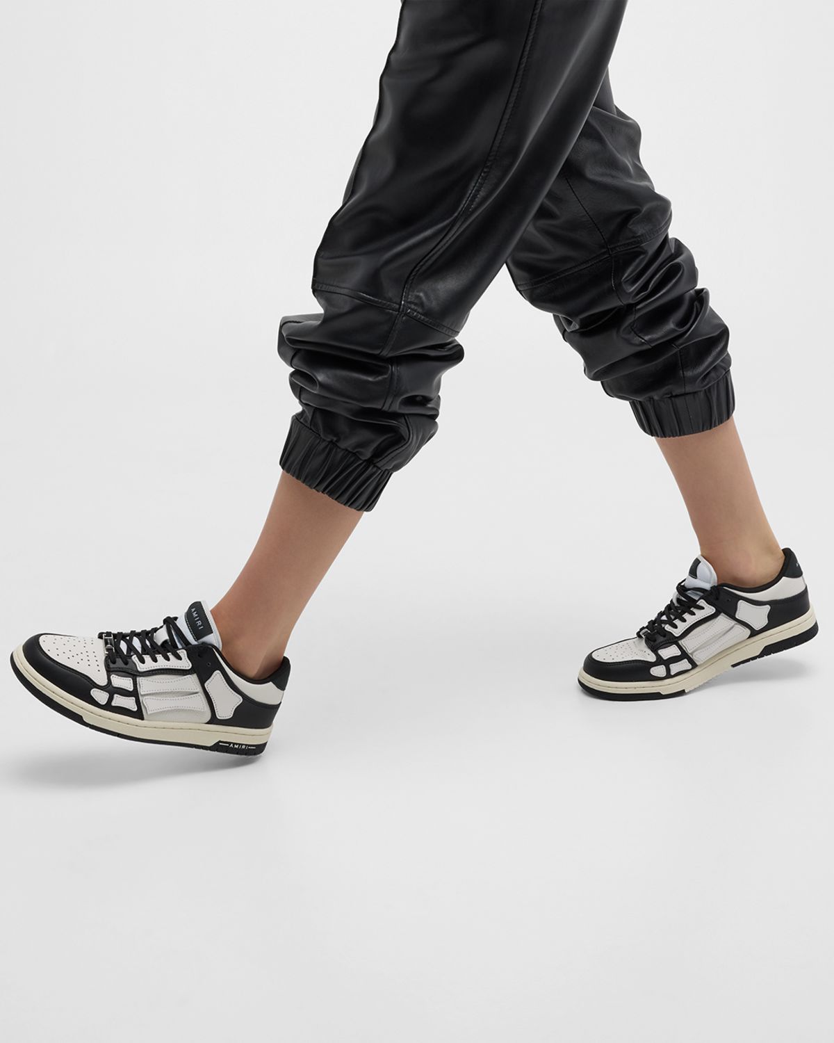 Amiri Skel Bicolor Leather Low-Top Sneakers