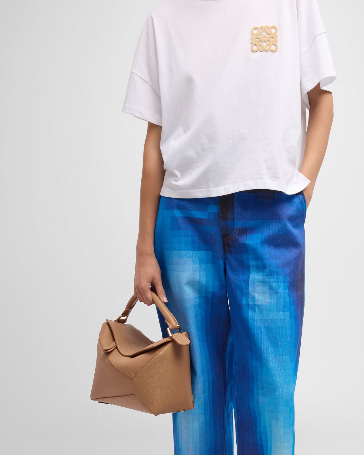 Loewe Puzzle Edge Medium Top-Handle Bag in Soft Grained Leather