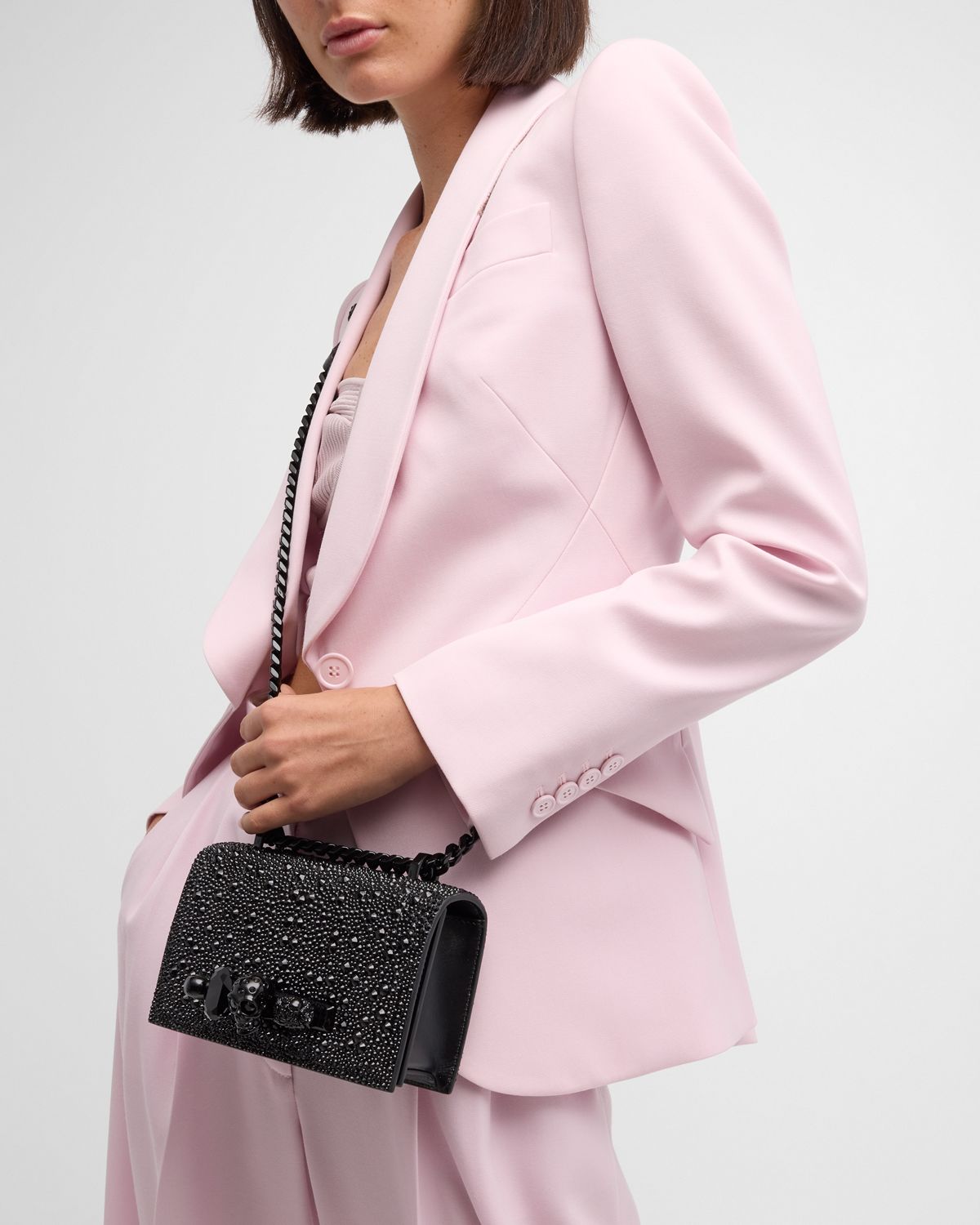 McQueen Mini Skull Jewel Chain Shoulder Bag