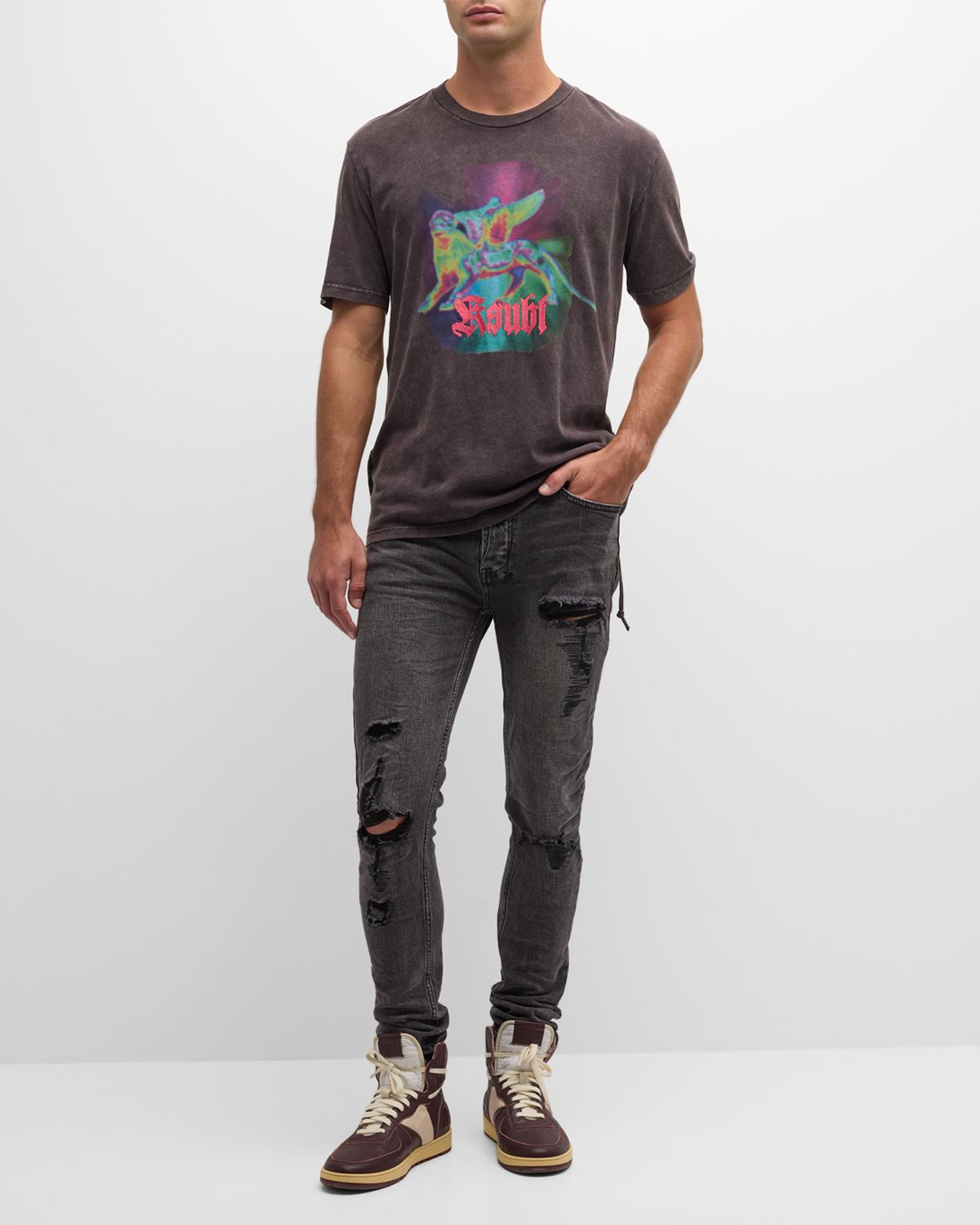 Ksubi Men 's Van Winkle Angst Trashed Skinny Jeans