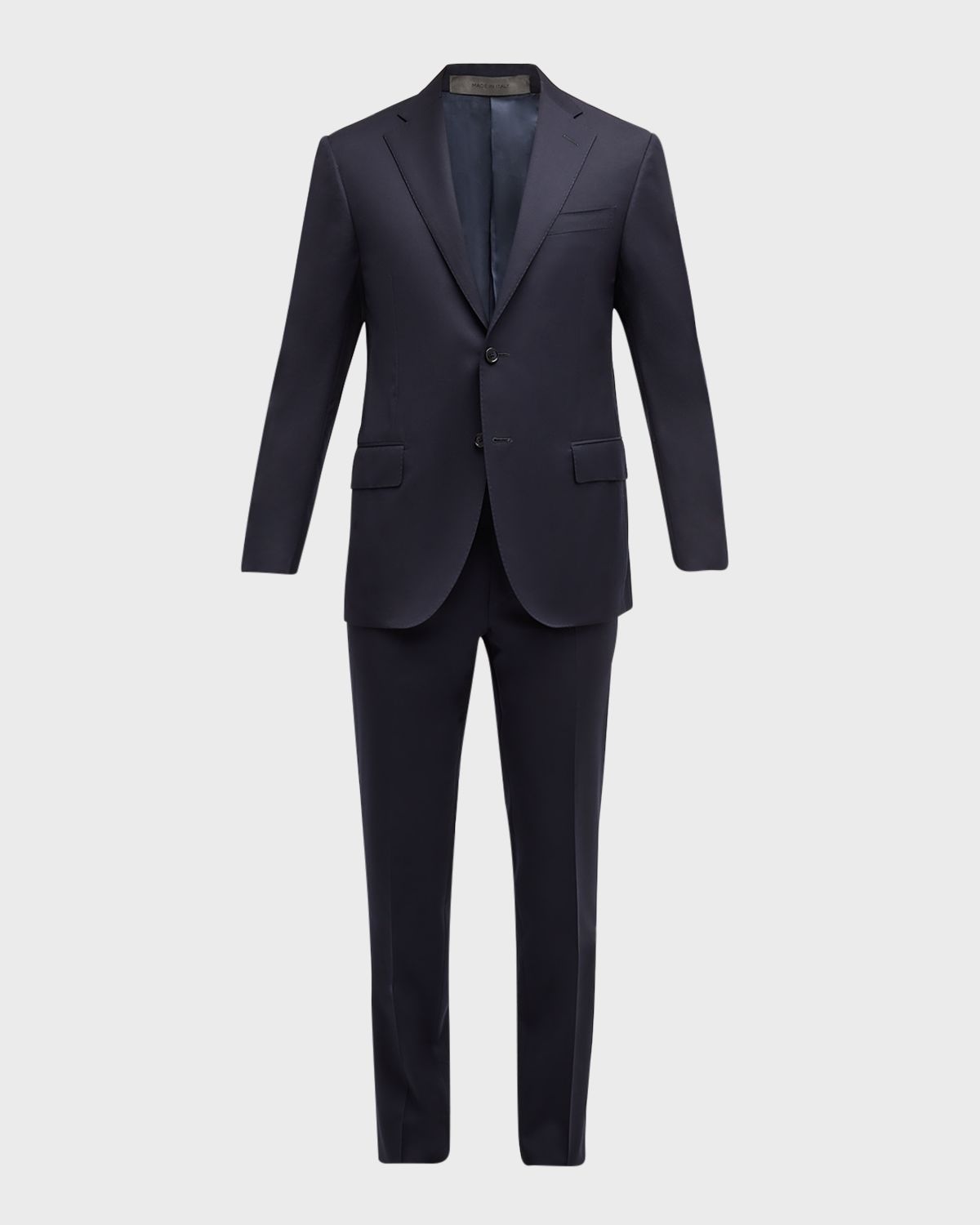 Corneliani Men 's Solid Wool Leader Suit