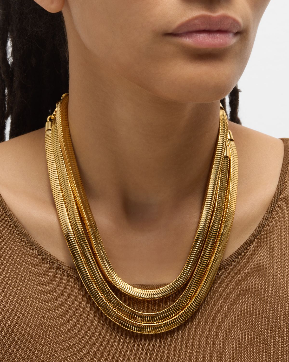Ben-Amun 24k Gold Electroplated Three-Chain Necklace