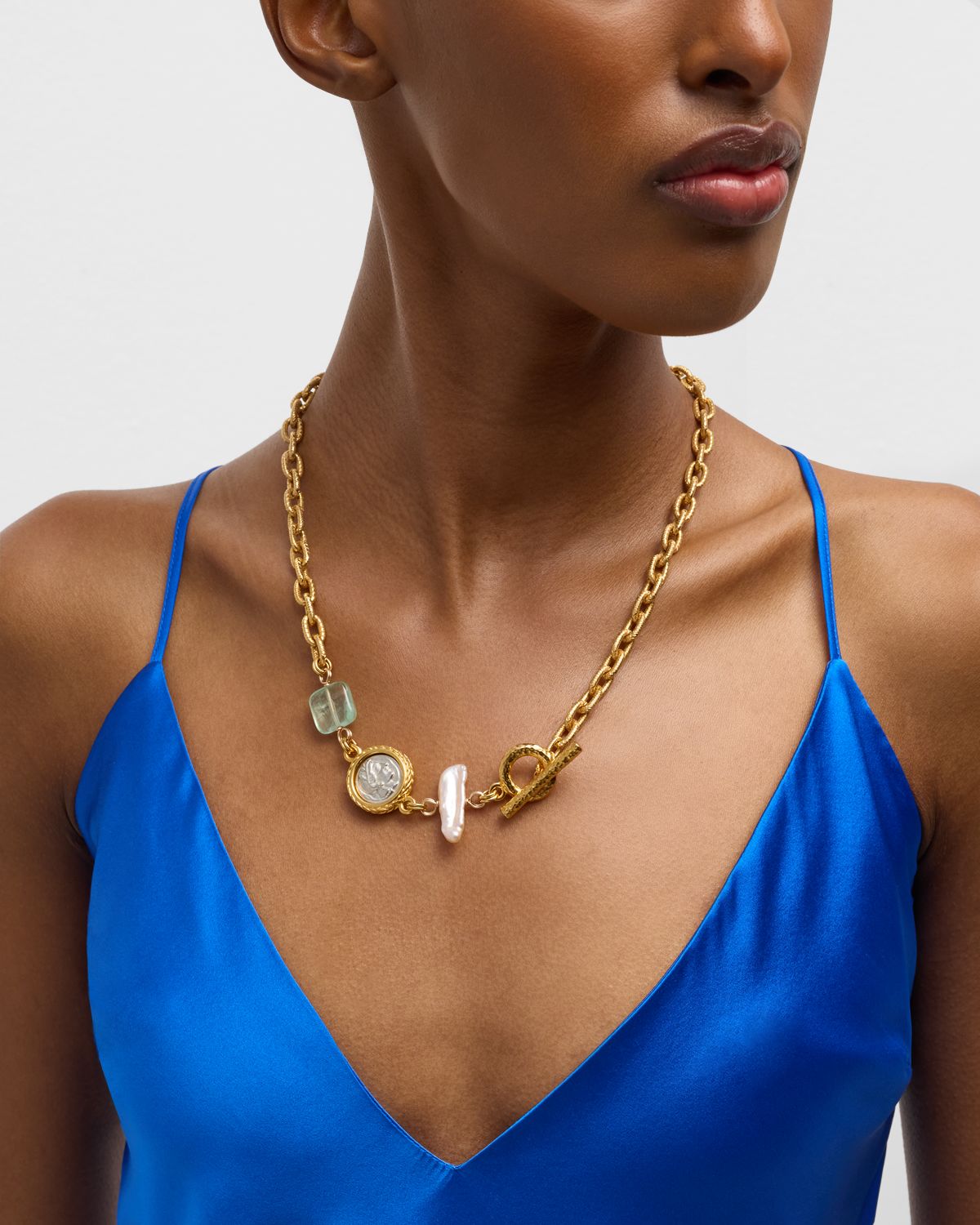 Ben-Amun Stone, Coin and Pearl Necklace