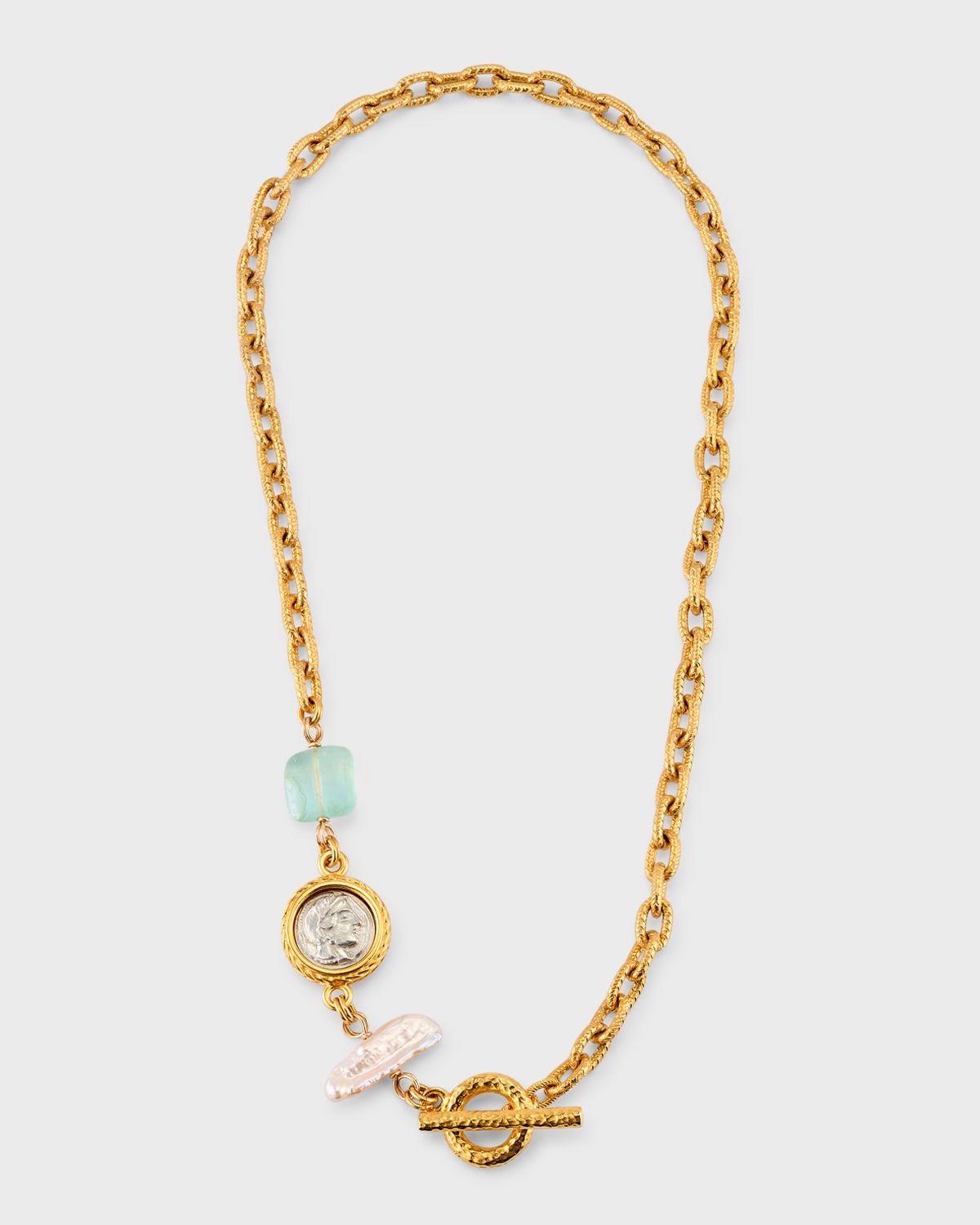Ben-Amun Stone, Coin and Pearl Necklace