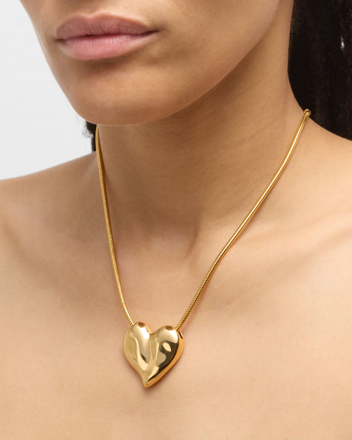 Ben-Amun 24k Gold Electroplated Heart Chain Necklace