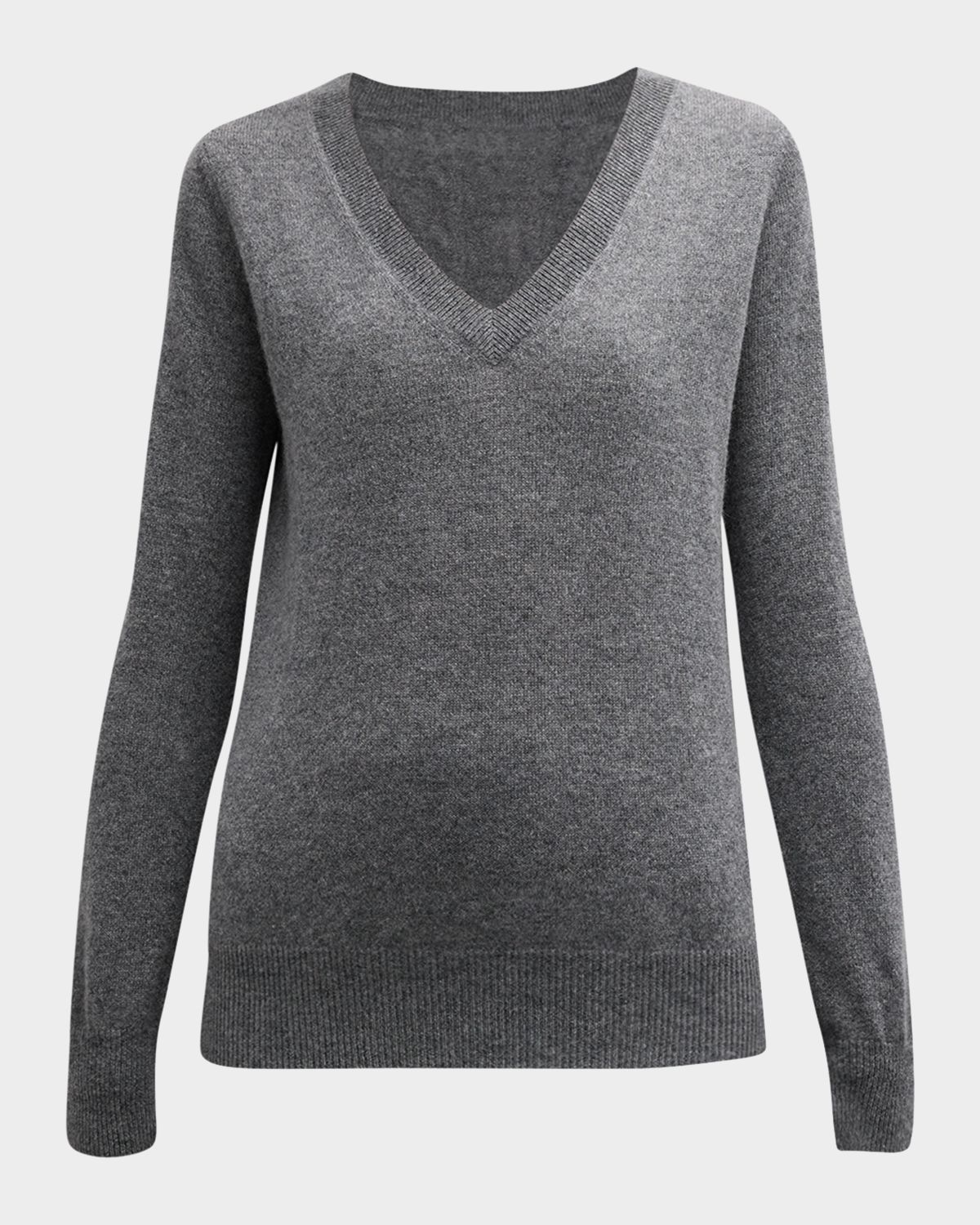 Neiman Marcus Cashmere Collection Cashmere Classic V-Neck Sweater | Thumbnail 8