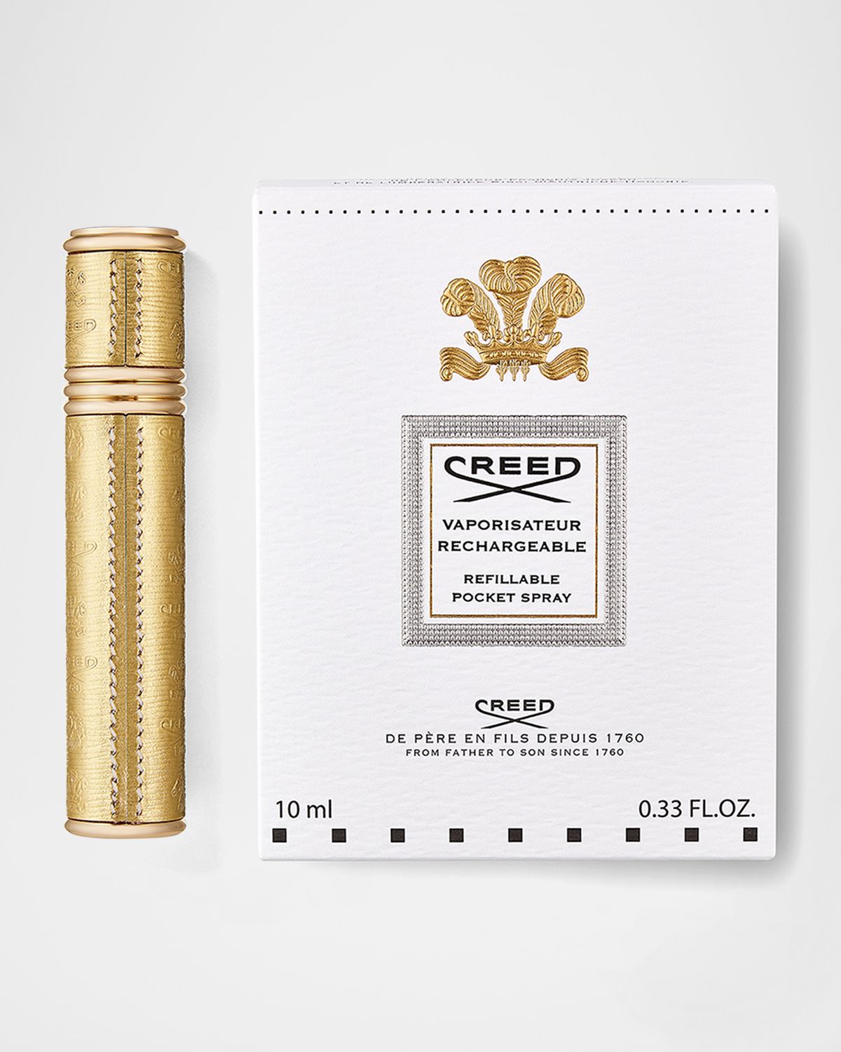 CREED Empty Gold Refillable Pocket Spray Case, 0.33 oz.