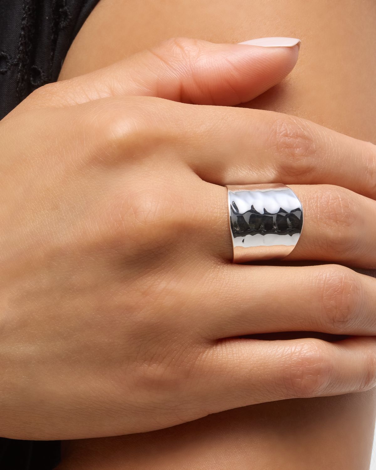 NEST Jewelry Adjustable Silver Hammered Ring