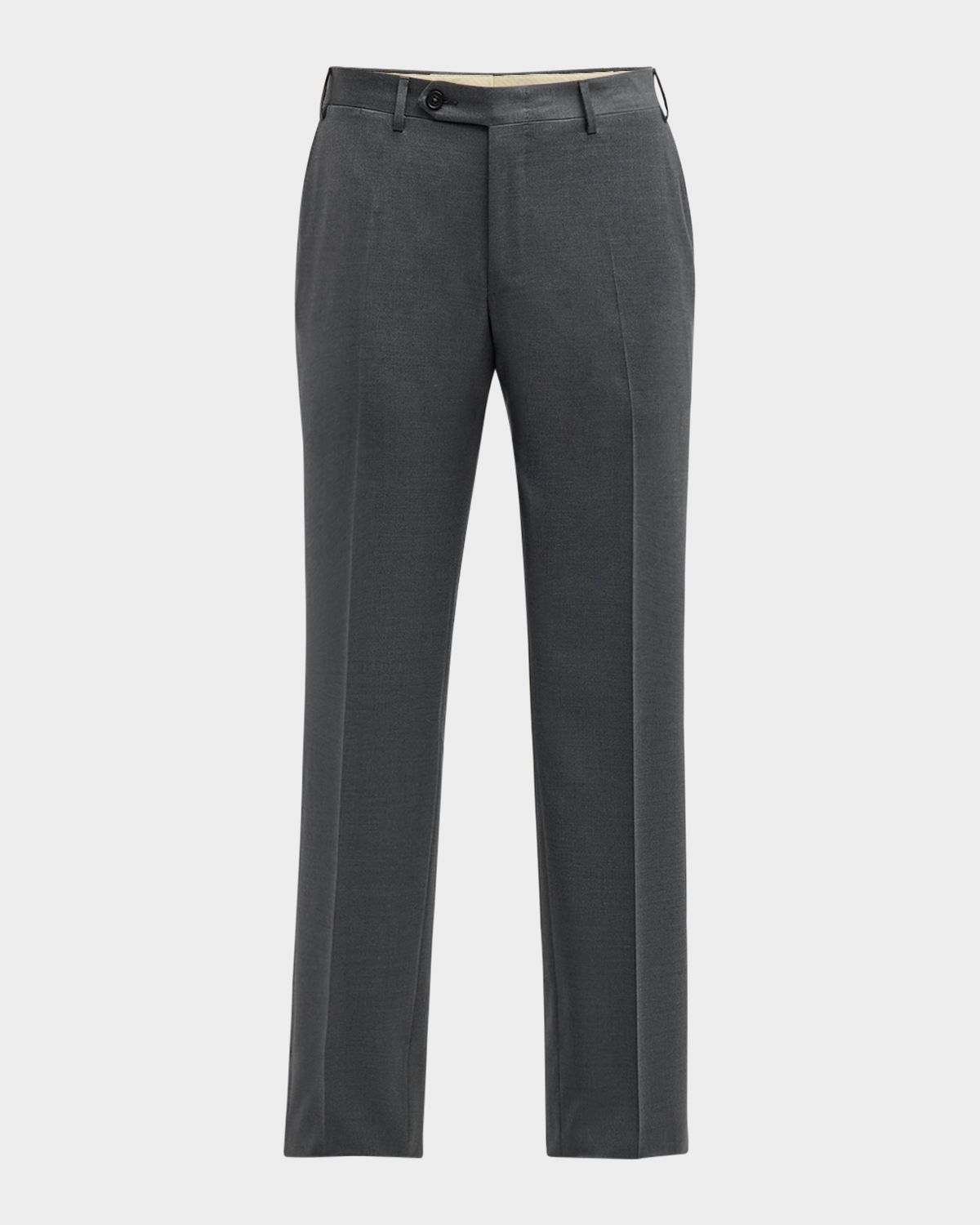 Canali Men 's Melange Flat-Front Trousers