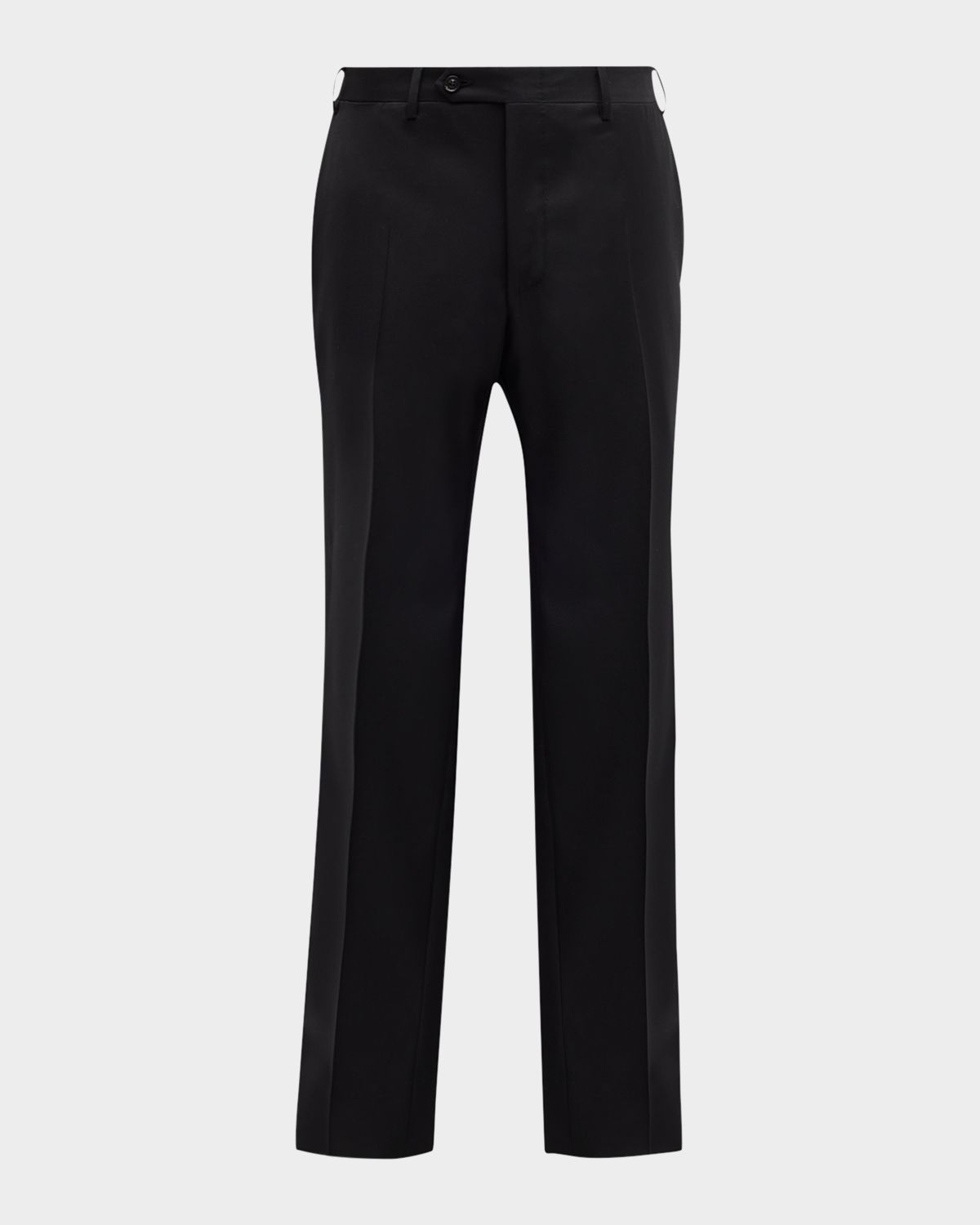 Canali Men 's Black FF Trousers