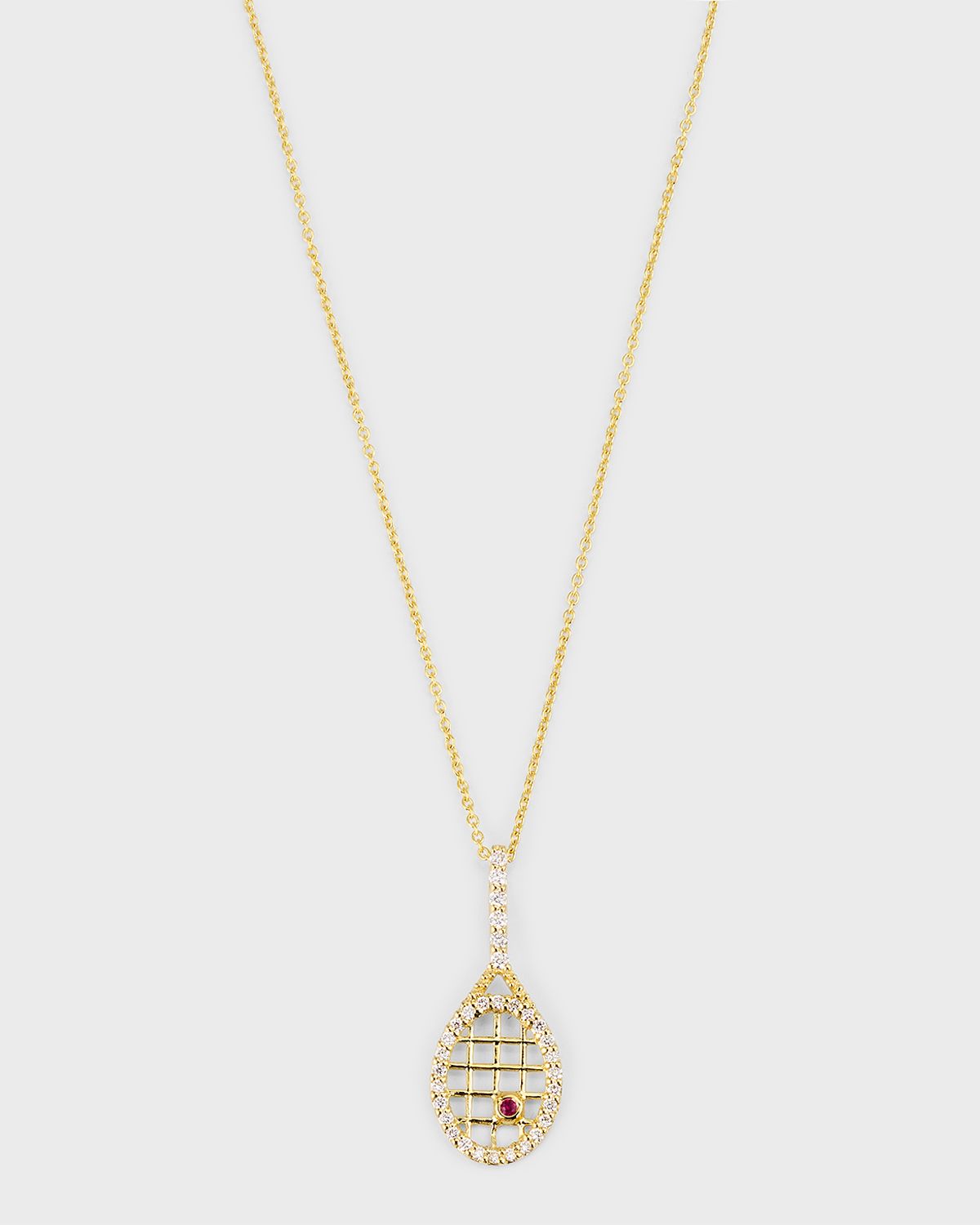 Roberto Coin 18K Yellow Gold Diamond Tennis Racquet Necklace