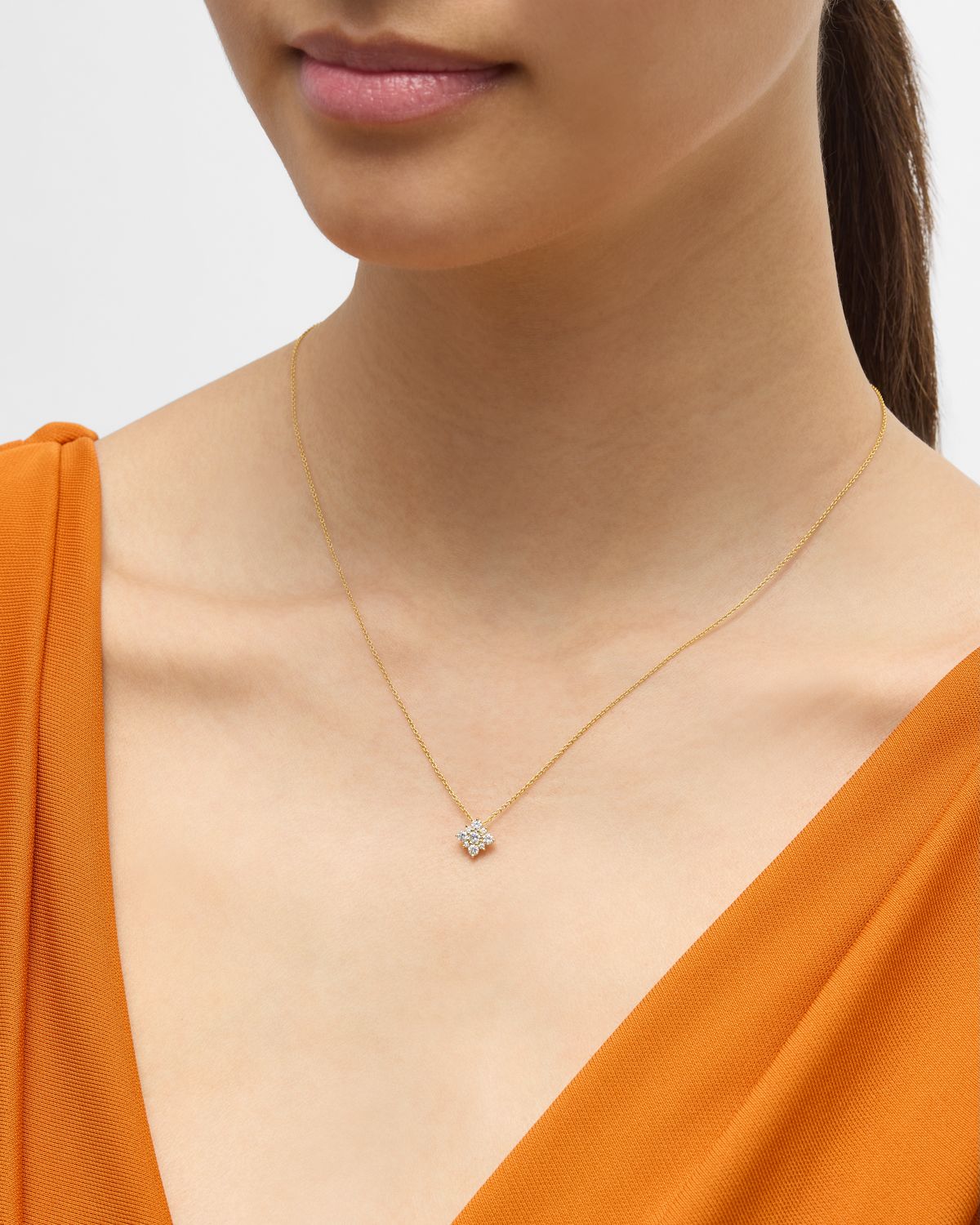 Roberto Coin 18K Yellow Gold Diamond Starburst Pendant Necklace