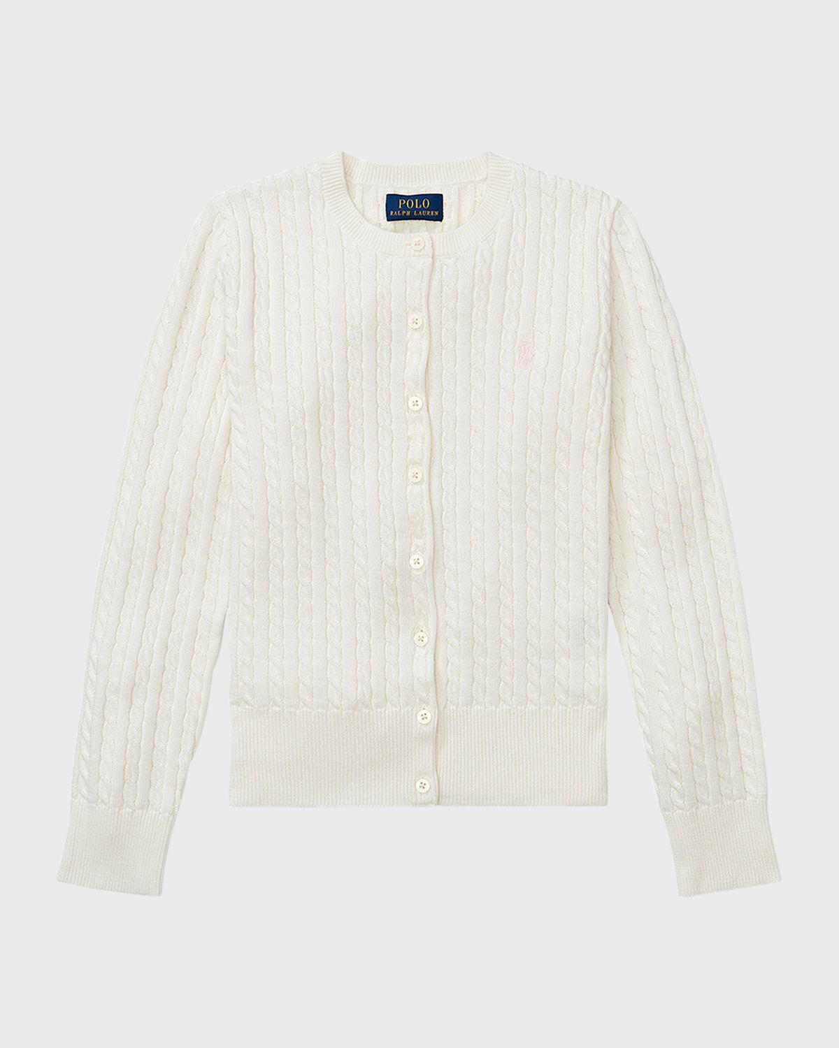 Polo Ralph Lauren Girl 's Mini Cable-Knit Cardigan, Size S-XL