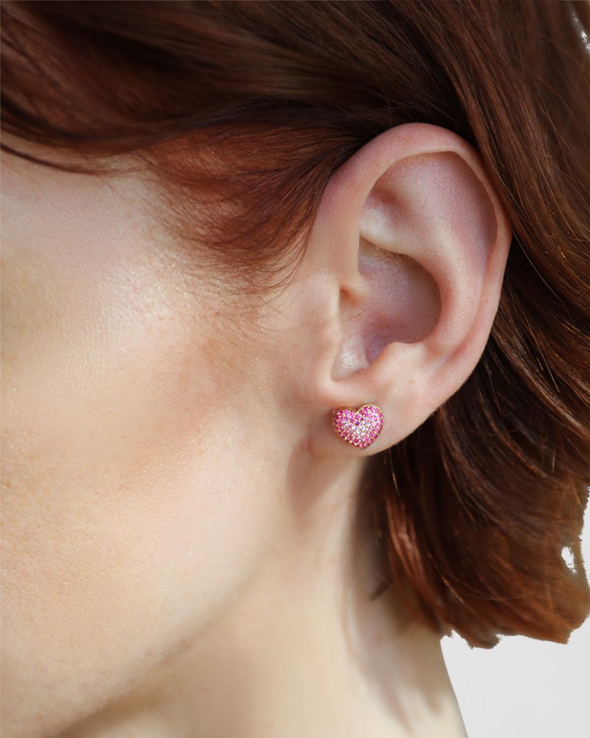 Emily P. Wheeler Lucy Stud Earrings in 18K Yellow Gold and Pink Sapphires