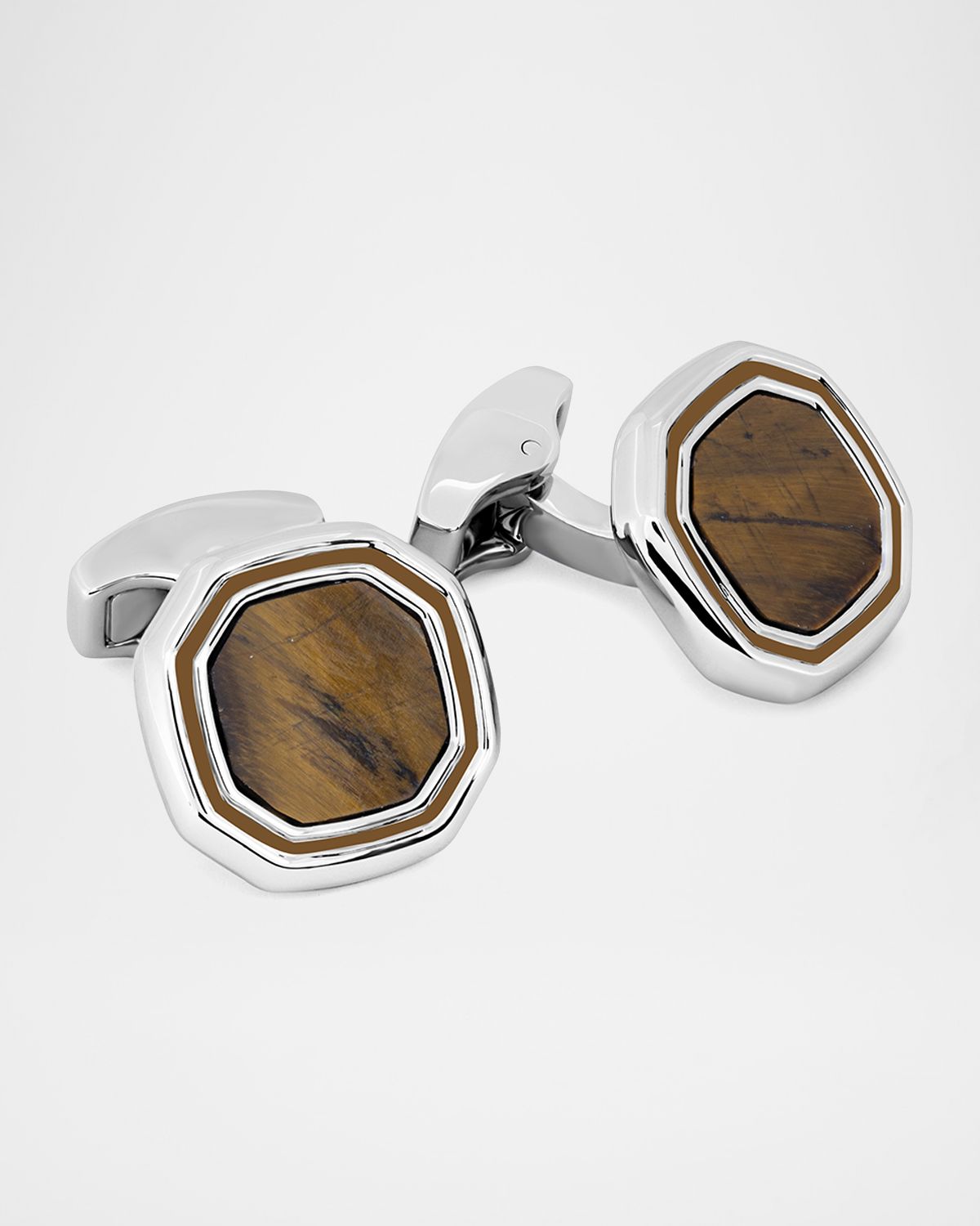 Tateossian Men 's Tiger Eye Octagon Cufflinks