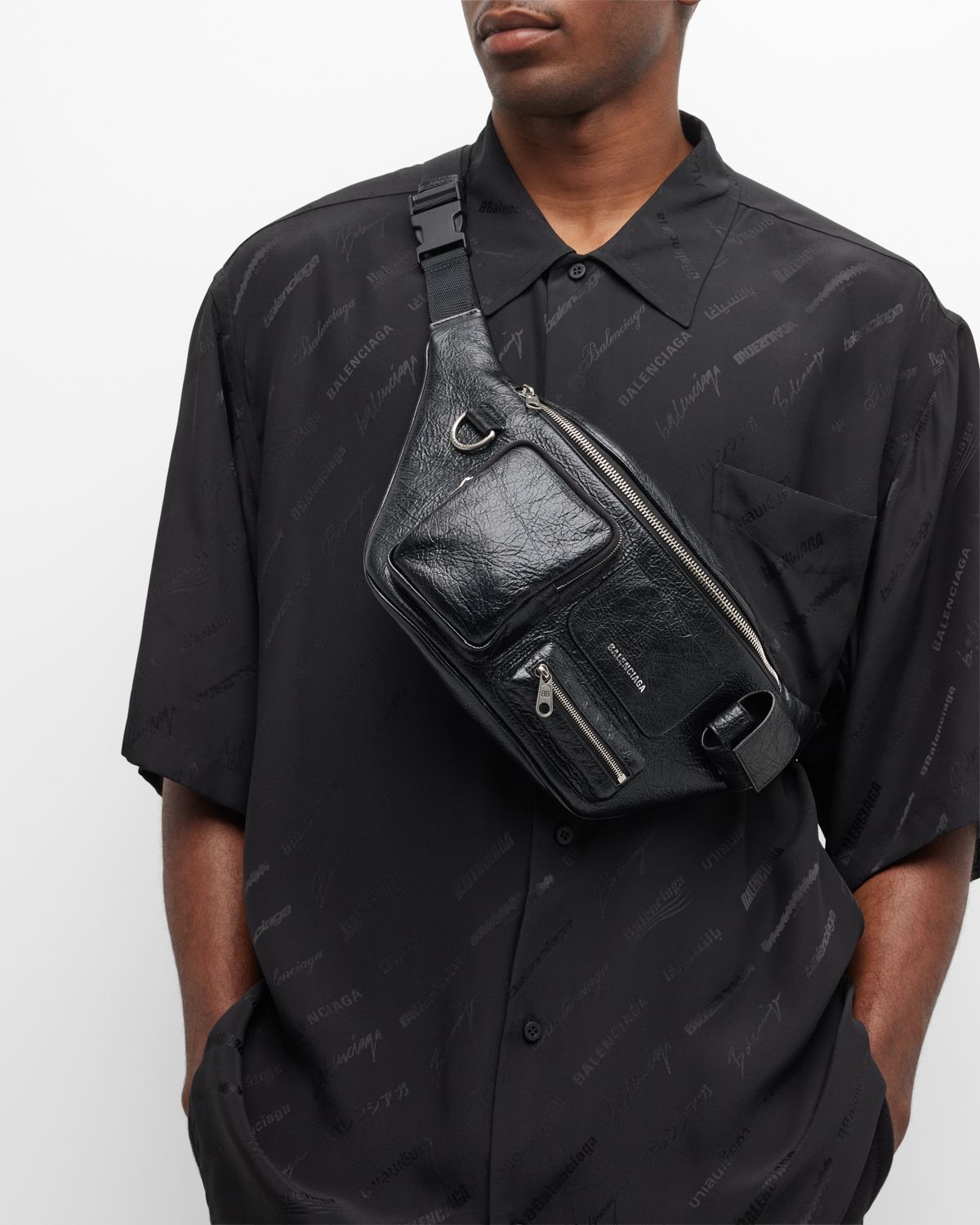 Balenciaga Men 's Superbusy Leather Belt Bag