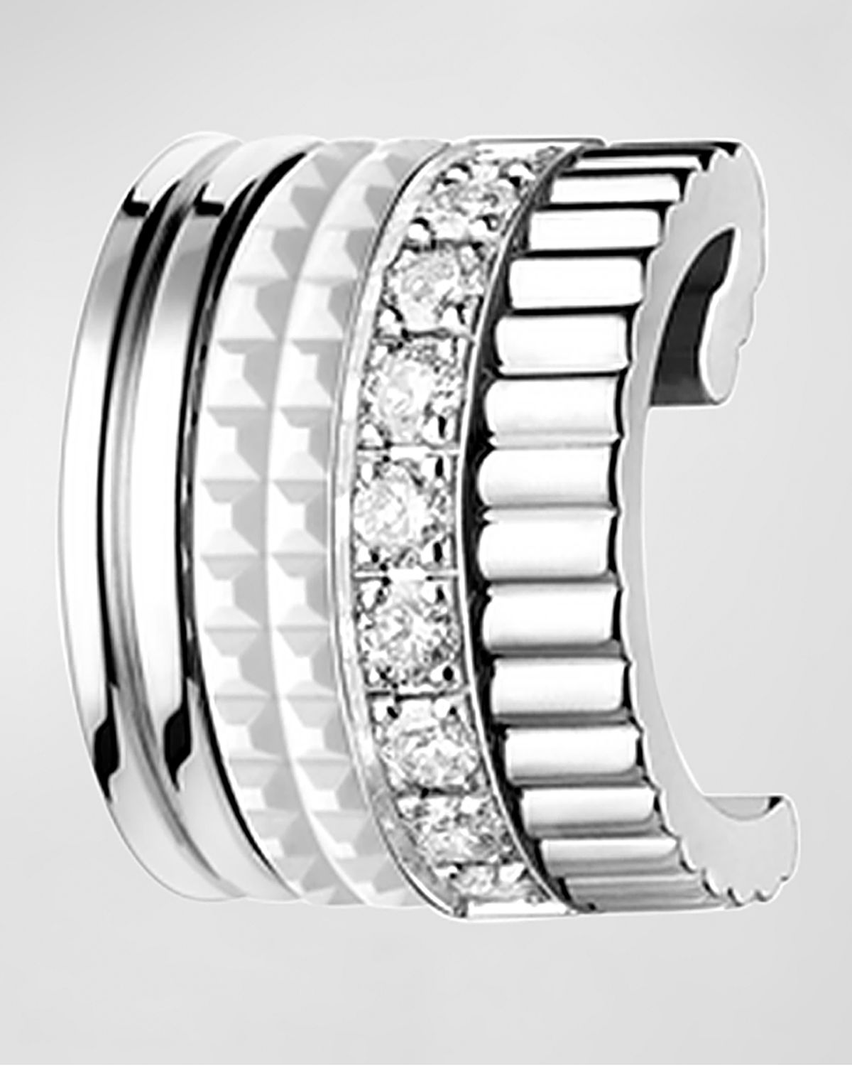 Boucheron Quatre 18K White Gold White Edition Single Clip Earring