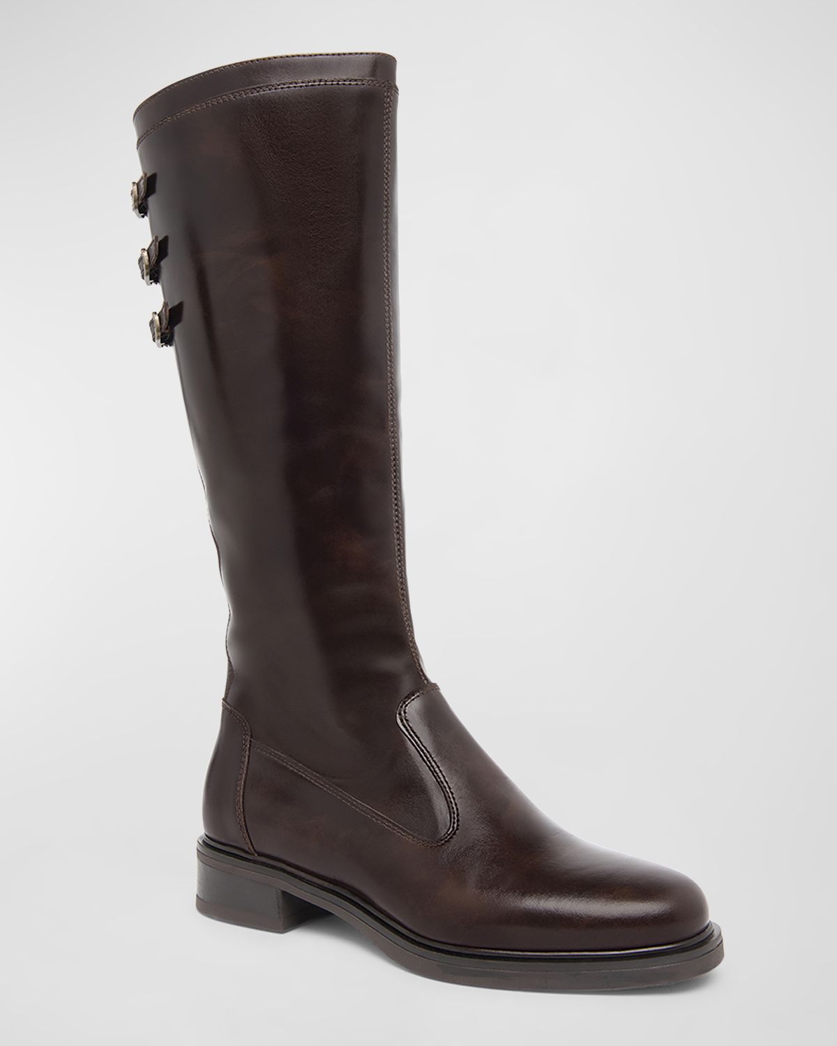 NeroGiardini Leather Buckle Riding Boots