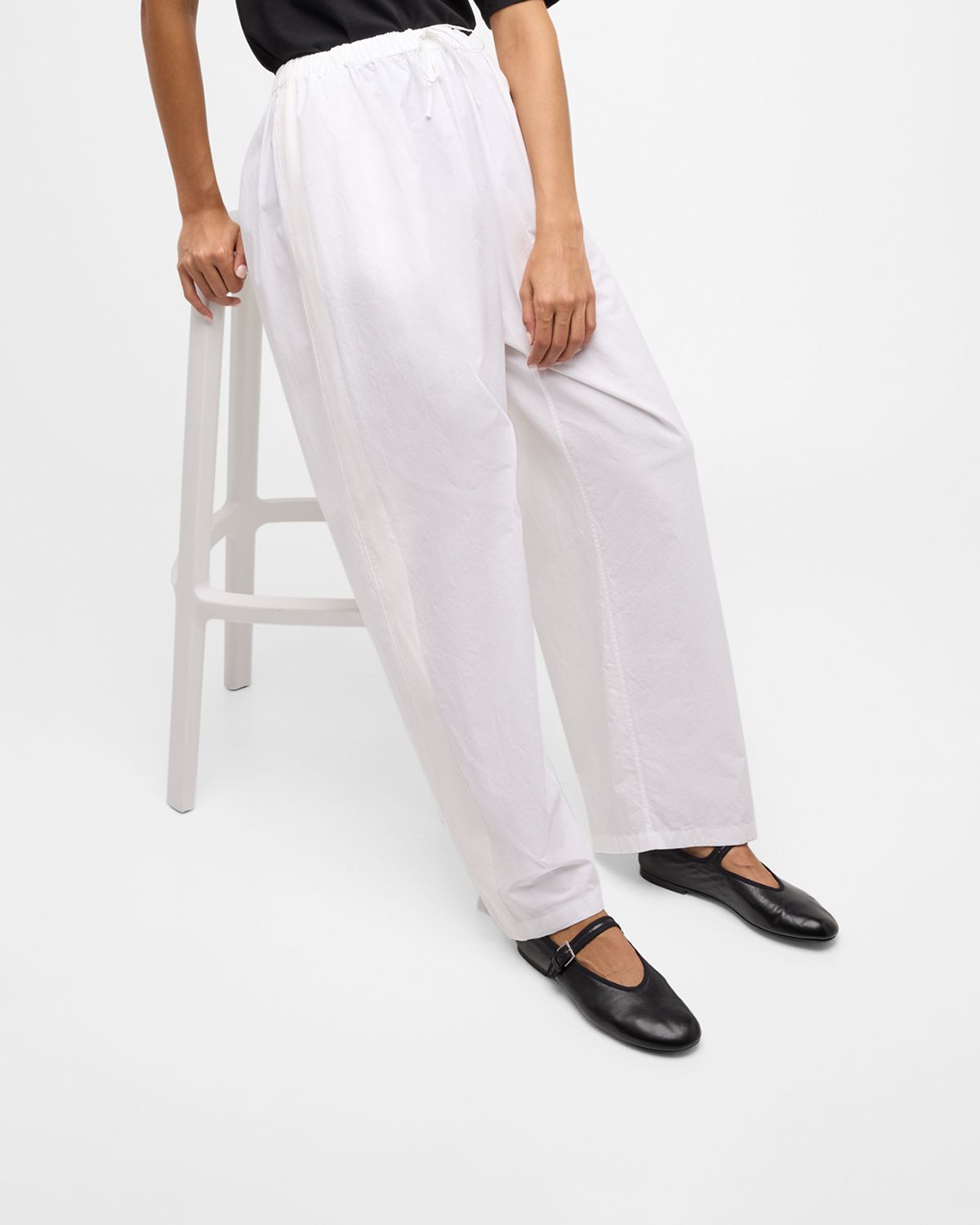 THE ROW Boheme Leather Mary Jane Ballerina Flats