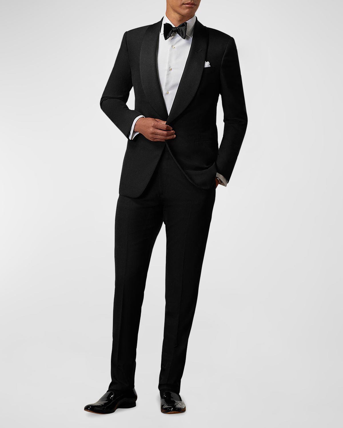 Ralph Lauren Purple Label Men's Gregory Barathea Wool Shawl Tuxedo
