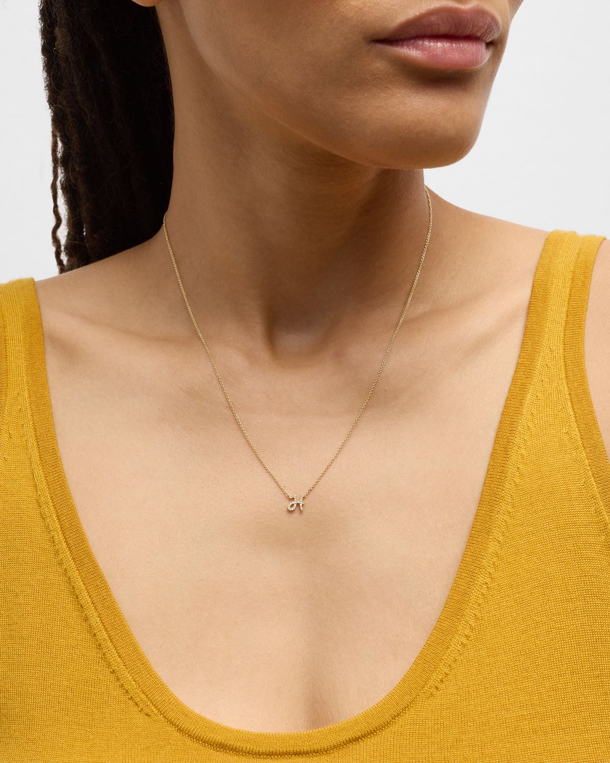 Sydney Evan 14k Diamond Pave Initial Necklace