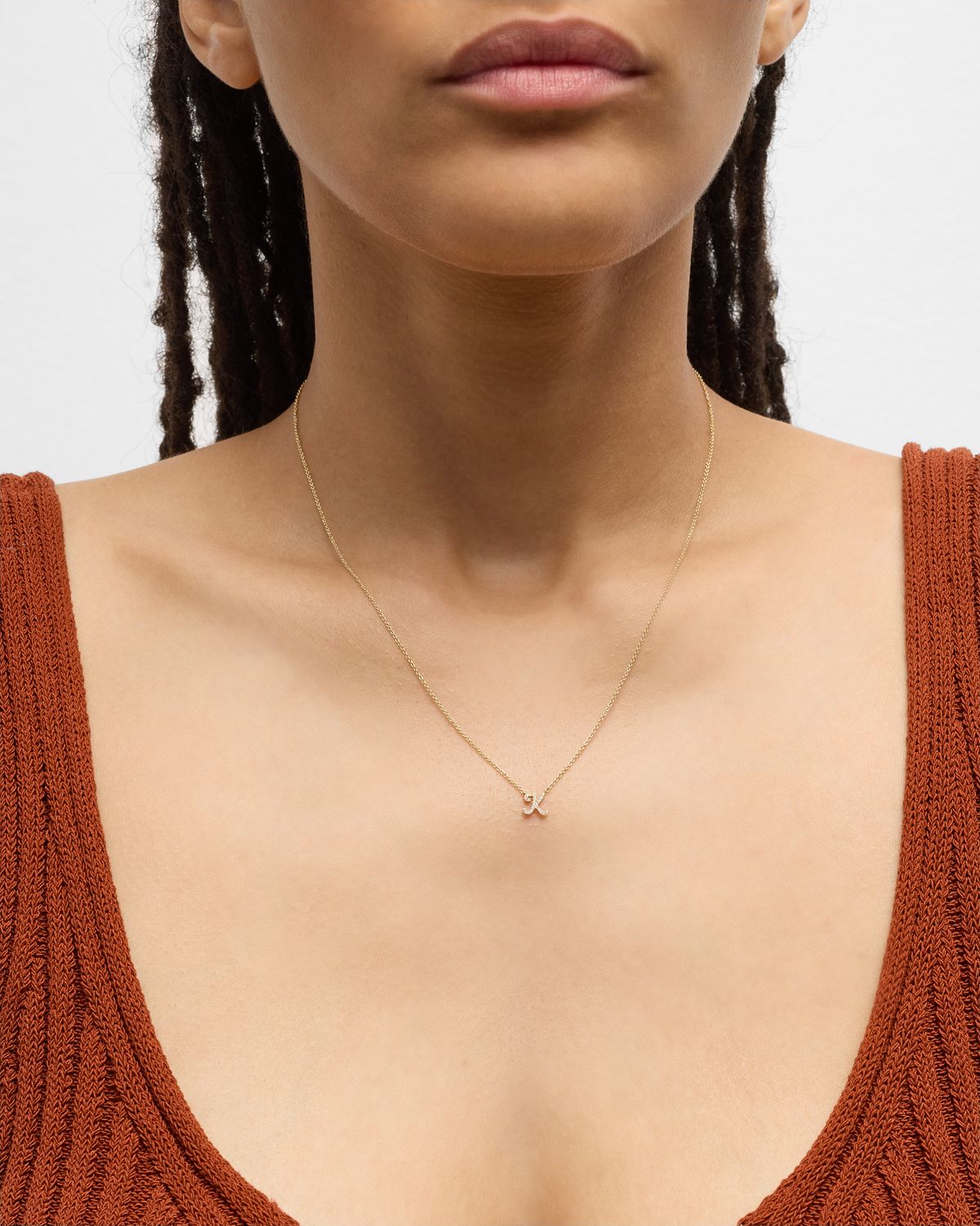 Sydney Evan 14k Diamond Pave Initial Necklace