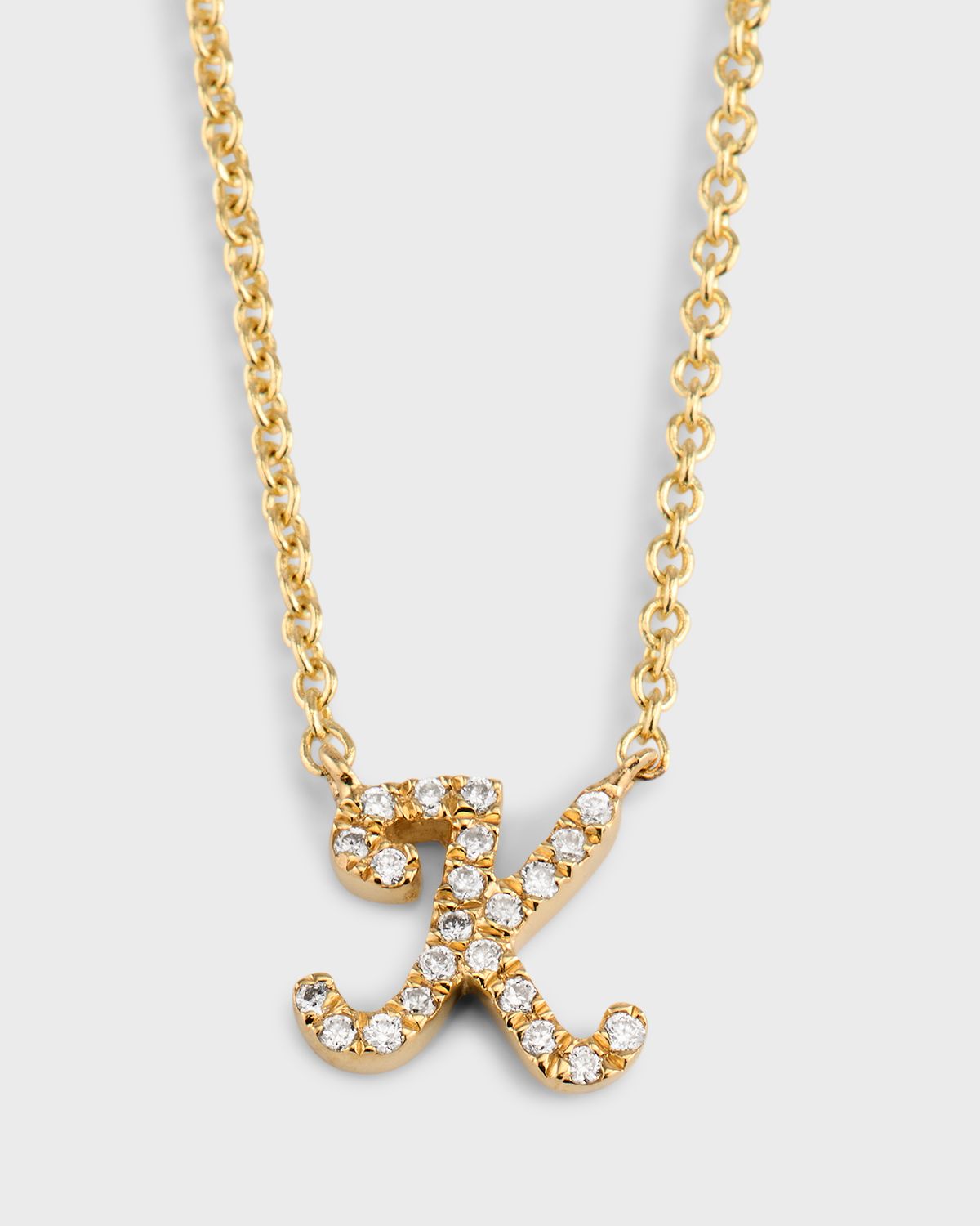 Sydney Evan 14k Diamond Pave Initial Necklace