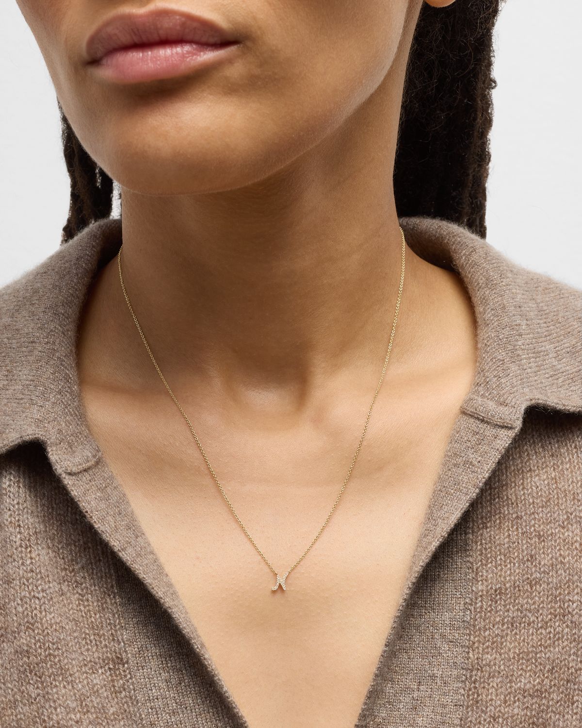 Sydney Evan 14k Diamond Pave Initial Necklace