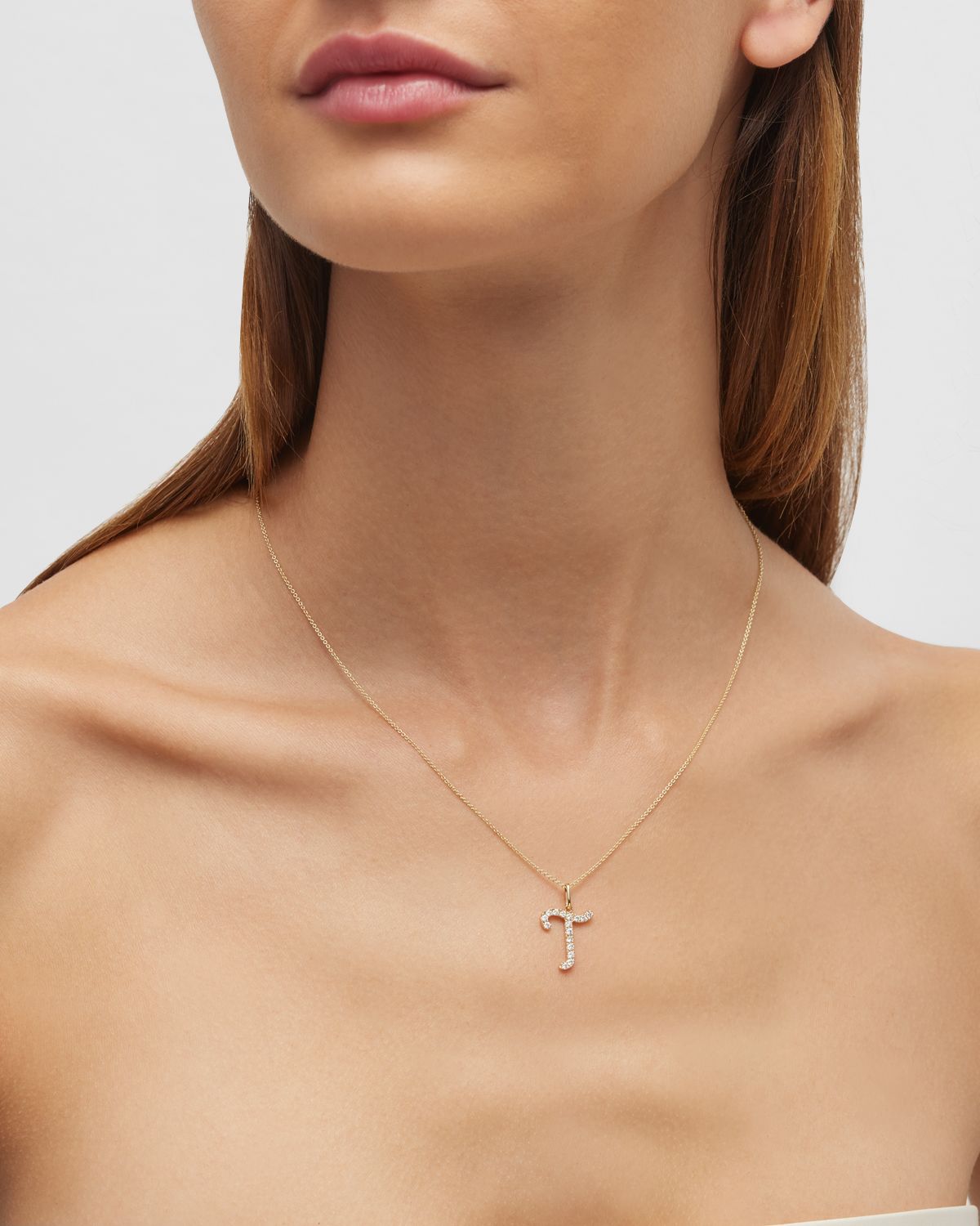 Sydney Evan 14k Diamond Pave Initial Necklace