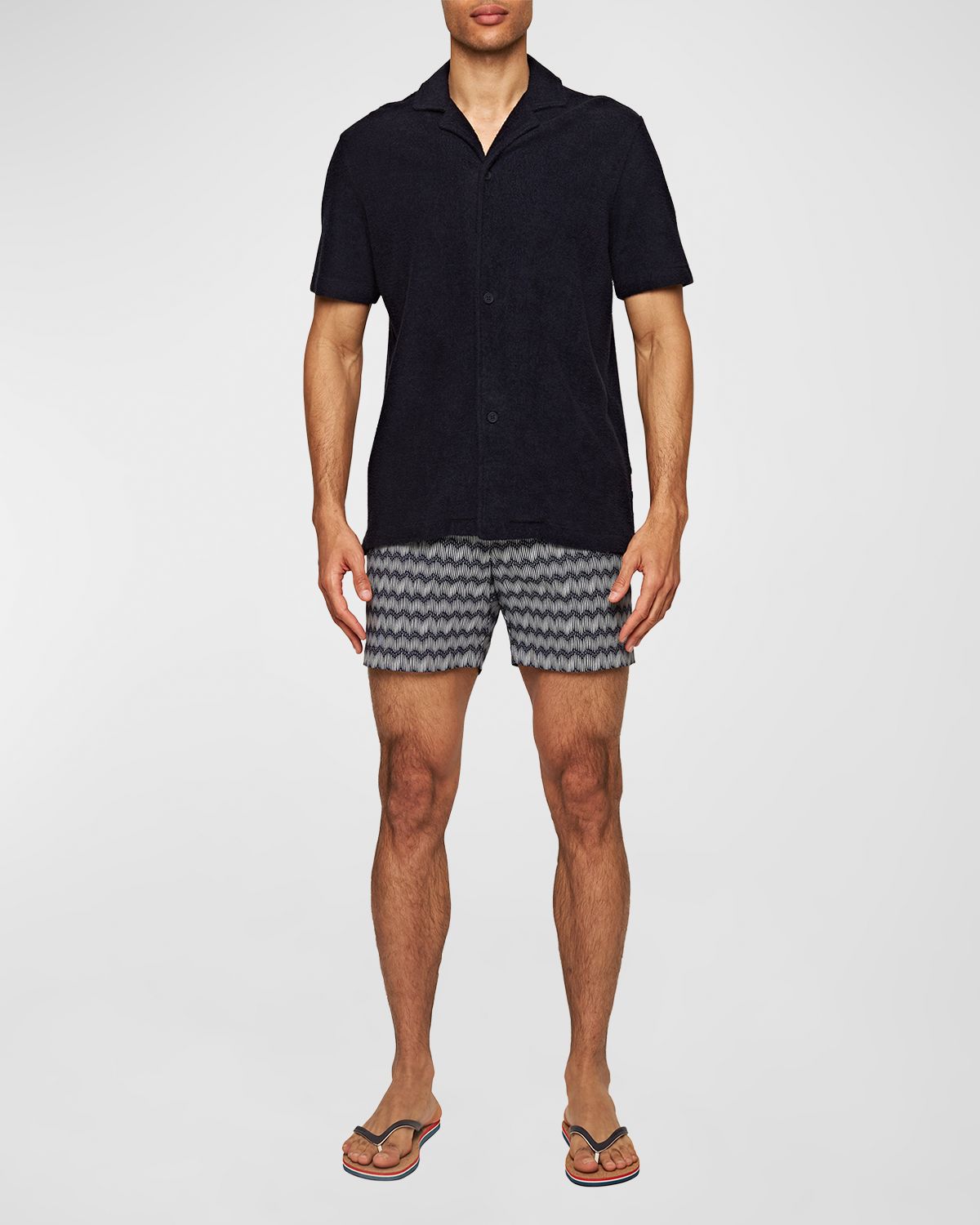 Orlebar Brown Men 's Howell Terry Toweling Camp Shirt