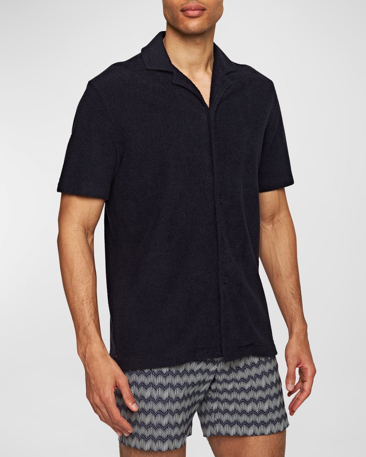 Orlebar Brown Men 's Howell Terry Toweling Camp Shirt