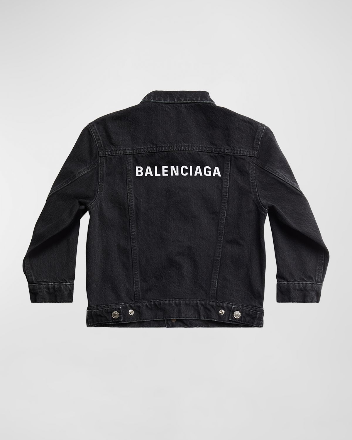 Balenciaga Kid 's Logo-Print Japanese Oversized Denim Jacket, Size -10