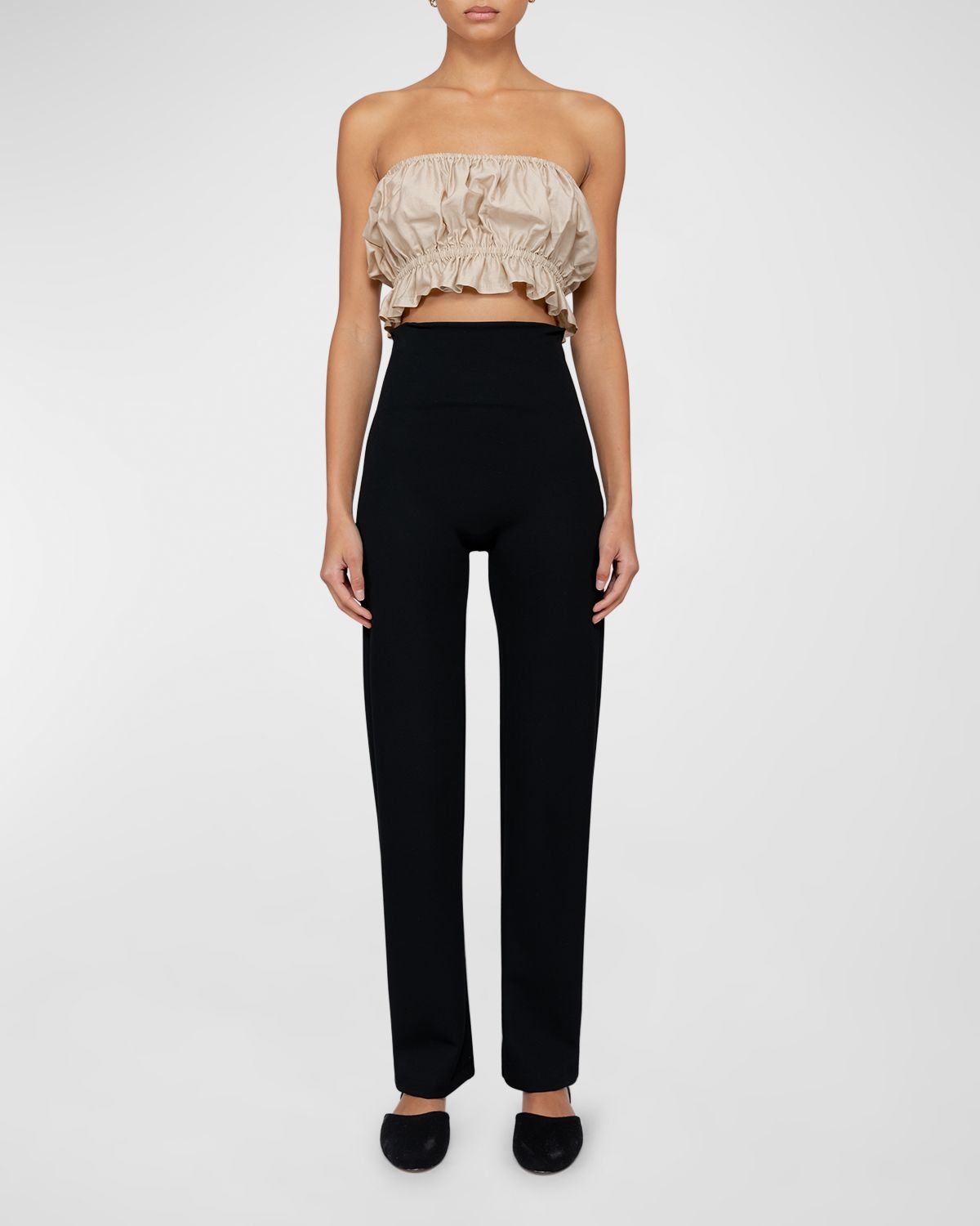 LESET Rio II High-Waist Straight-Leg Pants