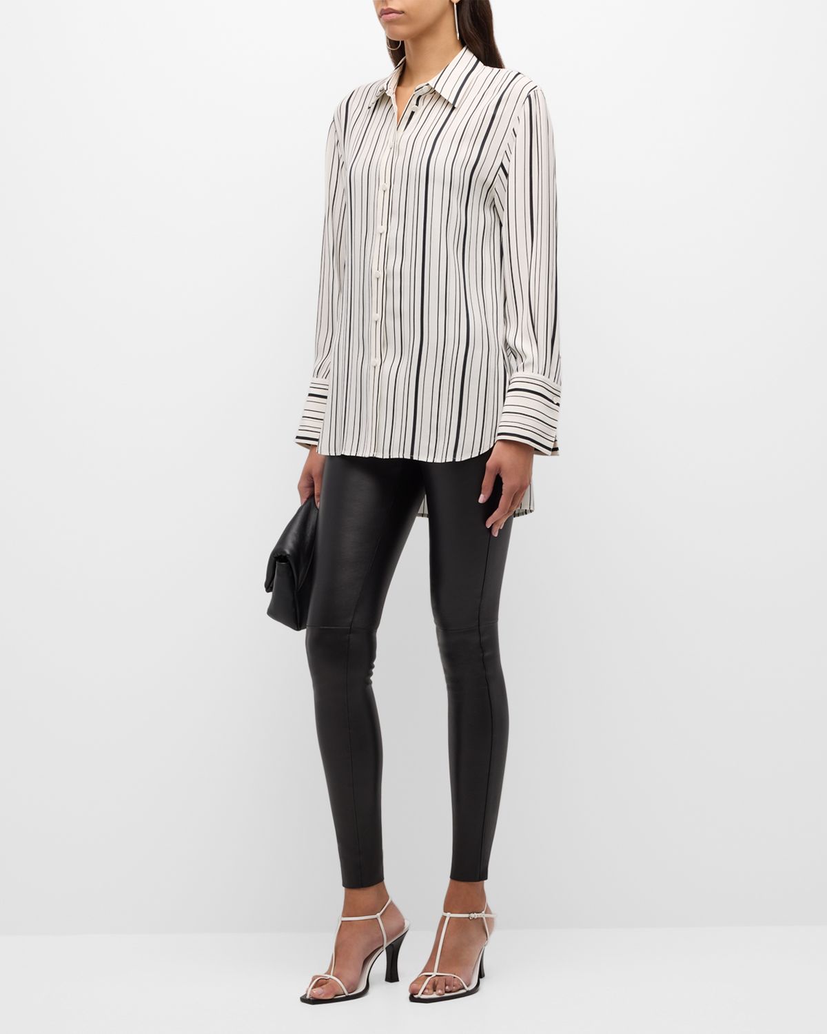 Joseph High-Rise Stretch Leather Leggings