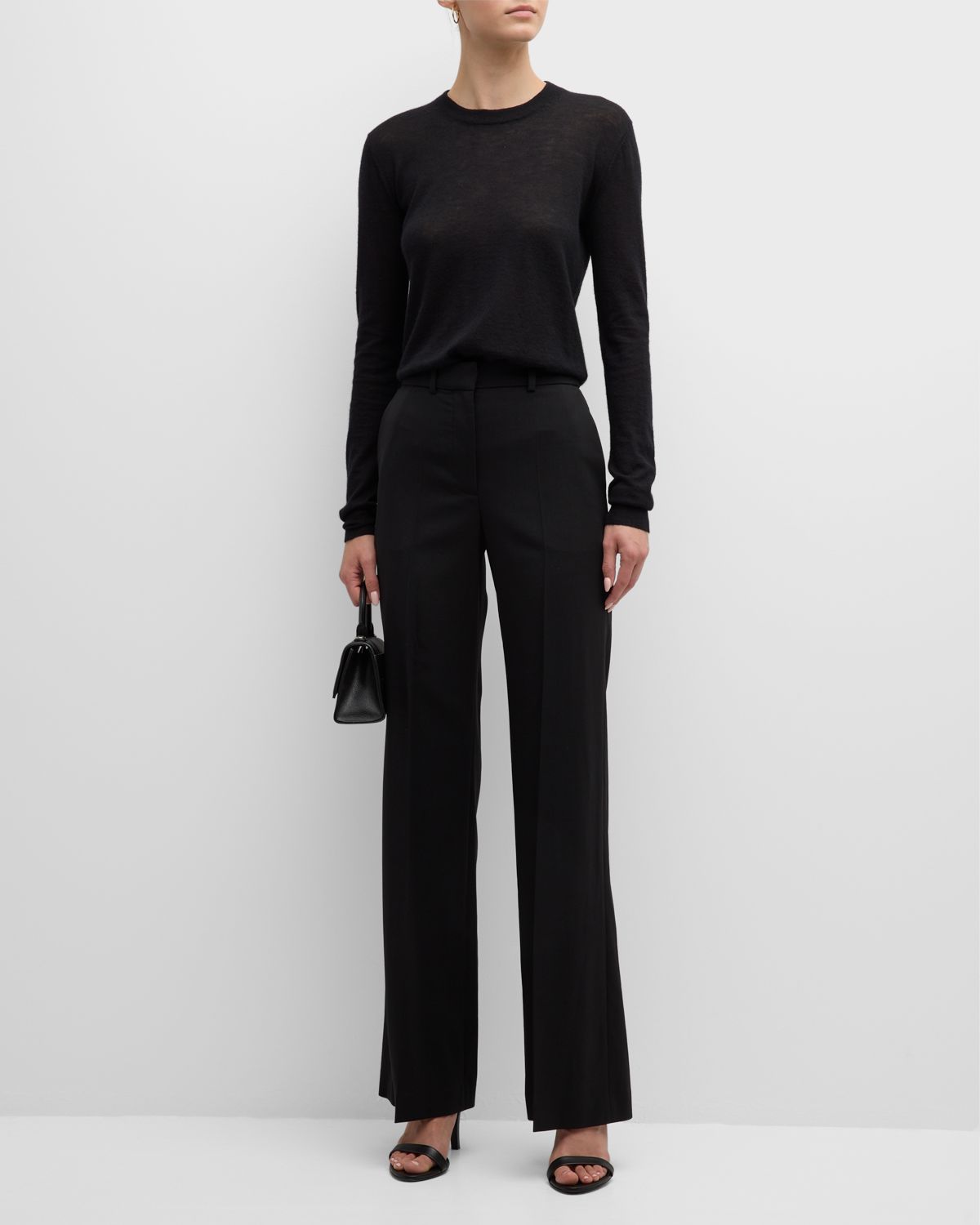 Joseph Cashair Cashmere Crewneck Long-Sleeve Shirt