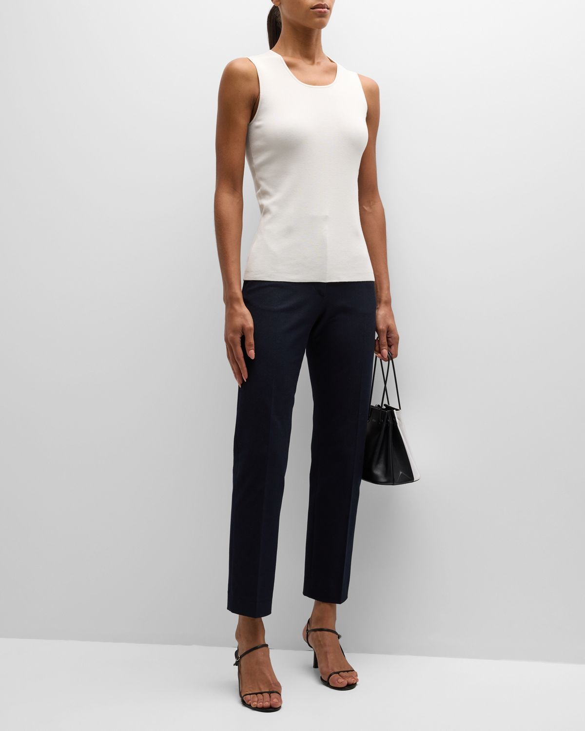 Joseph Scoop-Neck Stretch Silk Tank