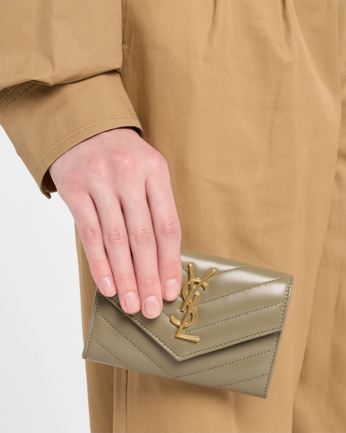 Saint Laurent YSL Monogram Small Flap Wallet in Smooth Leather