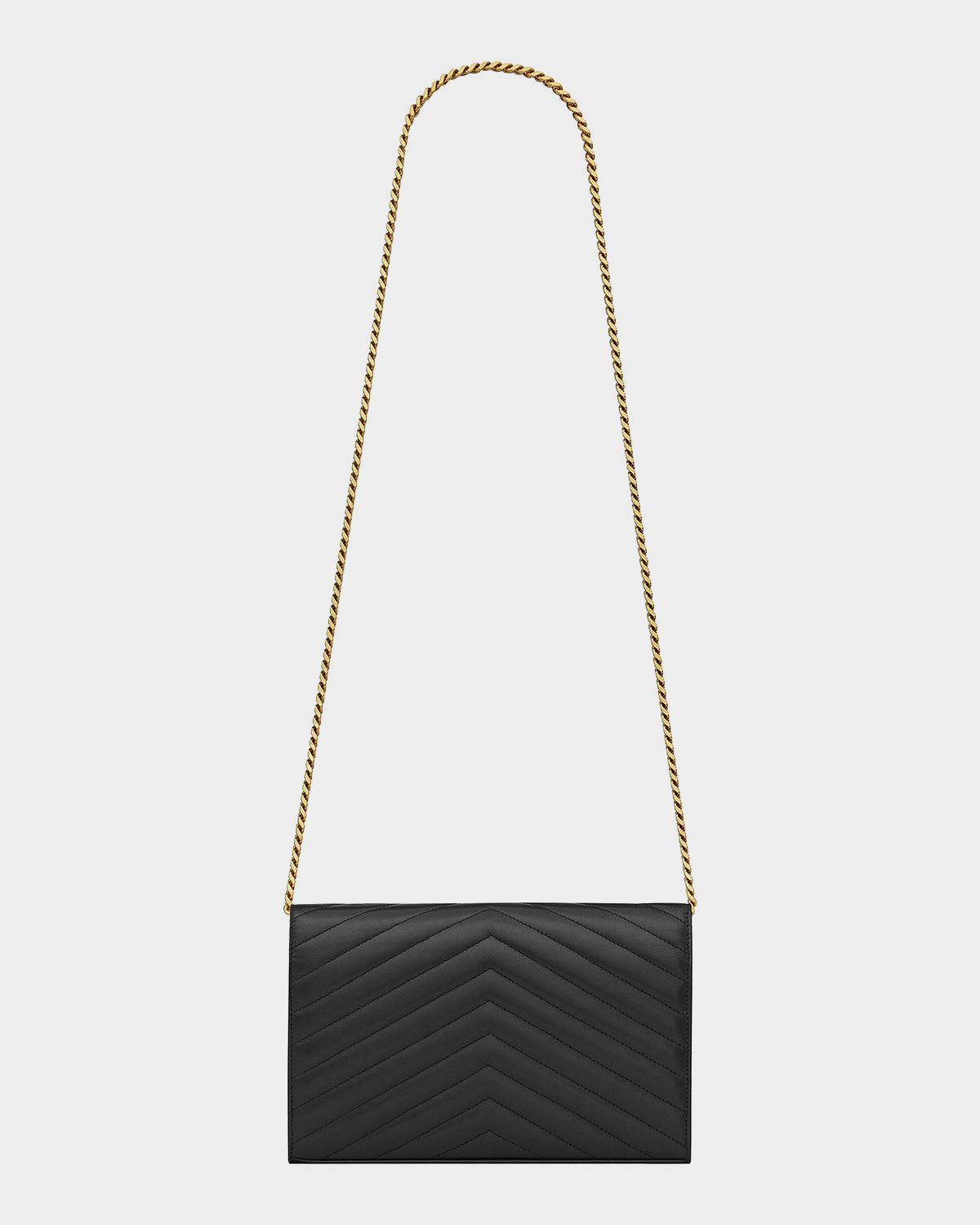 Saint Laurent Cassandre YSL Monogram Large Wallet on Chain in Smooth Leather
