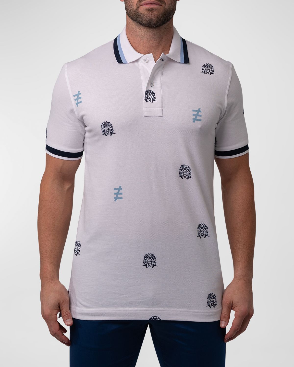 Maceoo Men 's Mozart Icon Tipped Polo Shirt