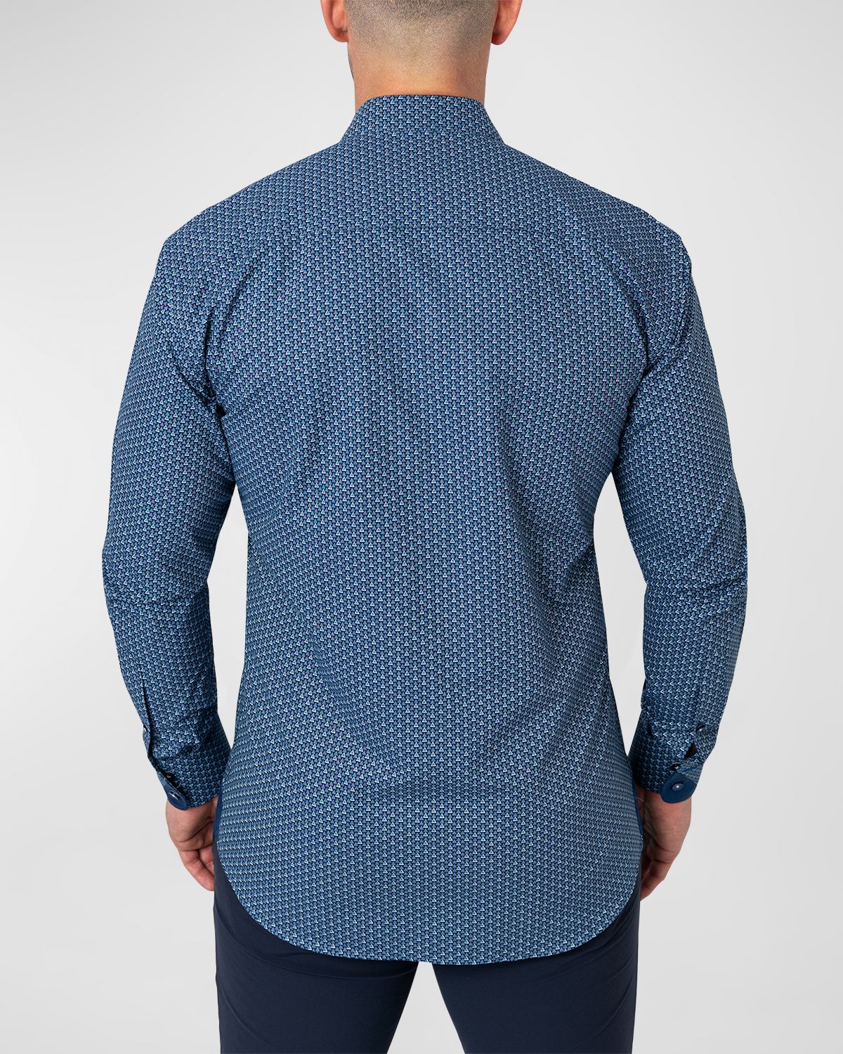 Maceoo Men 's Einstein Tonal Triangles Sport Shirt