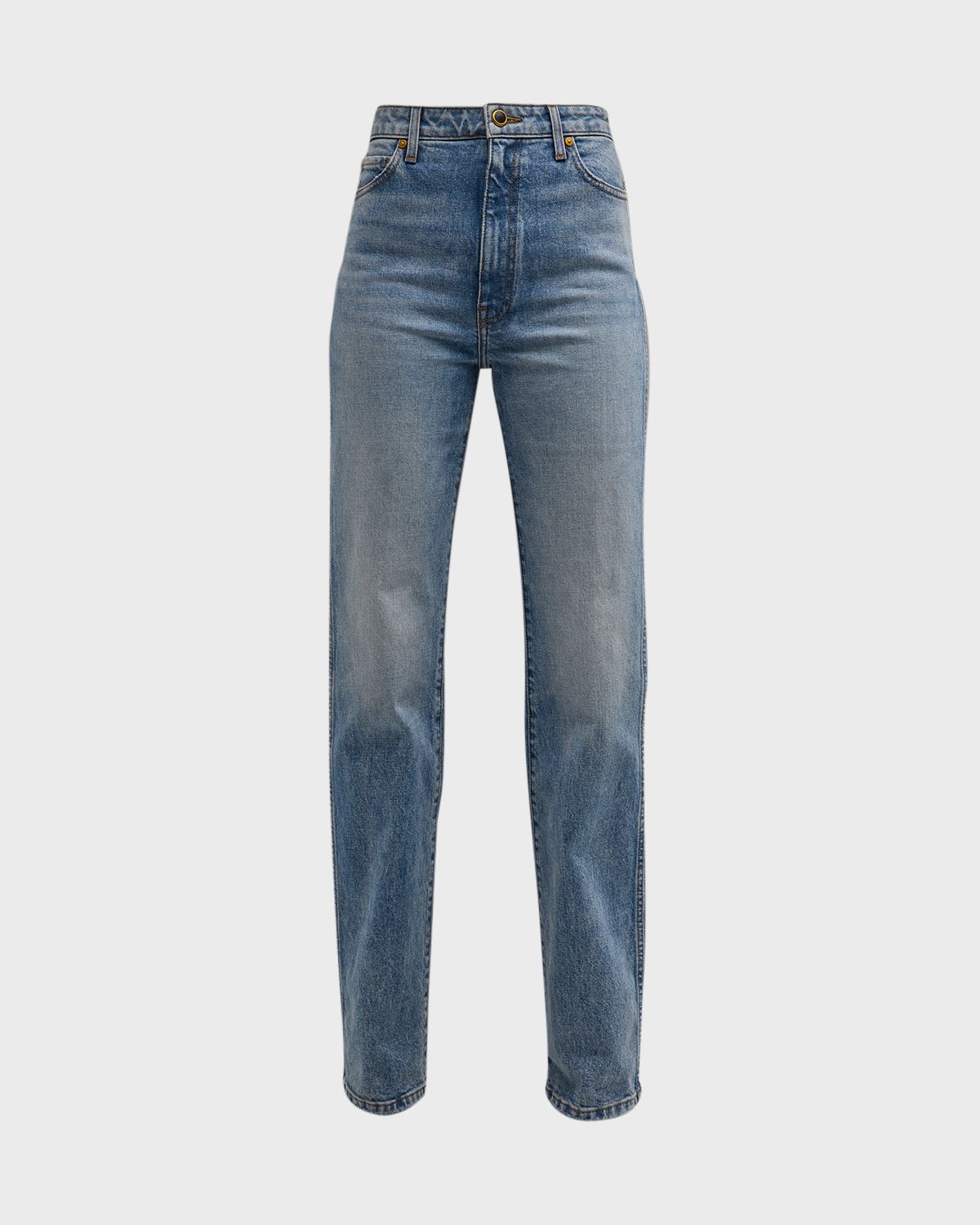 Khaite Danielle High-Rise Straight-Leg Jeans