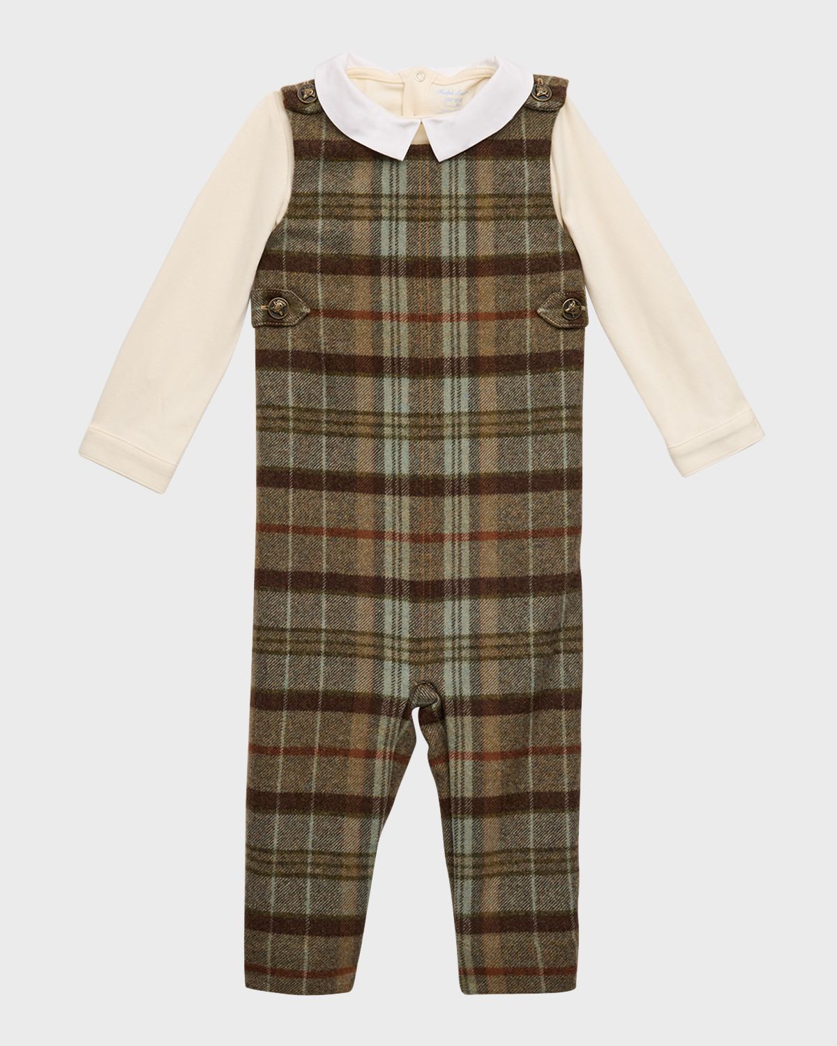 Polo Ralph Lauren COTTON PLAIDOVERALL SETSETSPANT SET | Thumbnail 4 Polo Ralph Lauren COTTON PLAIDOVERALL SETSETSPANT SET | Thumbnail 4