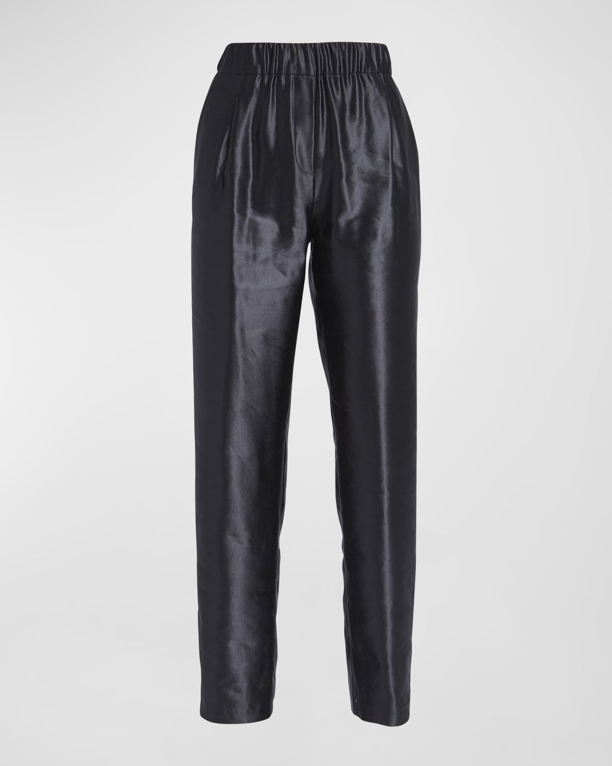 Giorgio Armani Metallic Linen-Silk Straight-Leg Pull-On Trousers | Thumbnail 8 Giorgio Armani Metallic Linen-Silk Straight-Leg Pull-On Trousers | Thumbnail 8
