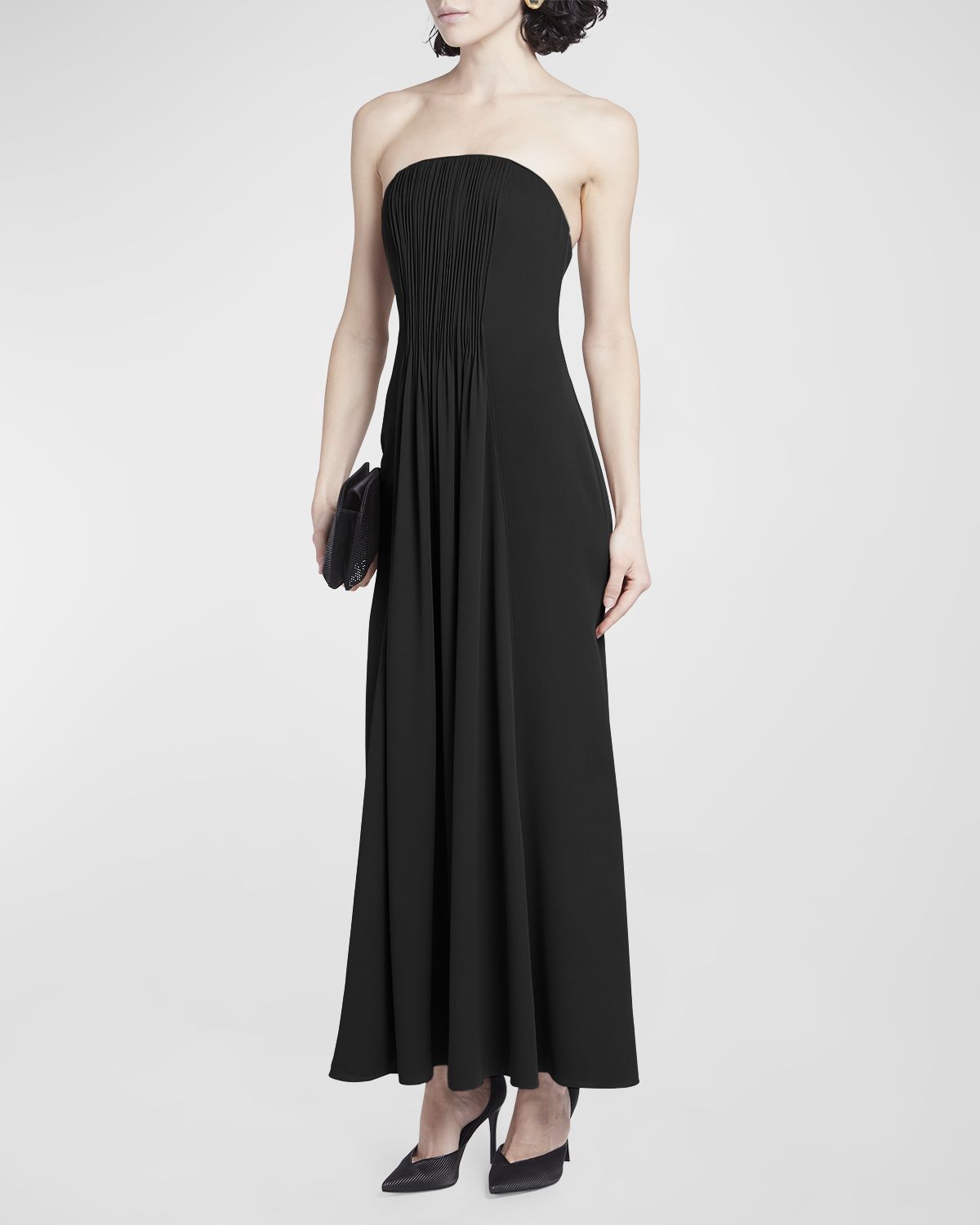 Giorgio Armani Strapless Plisse Gown