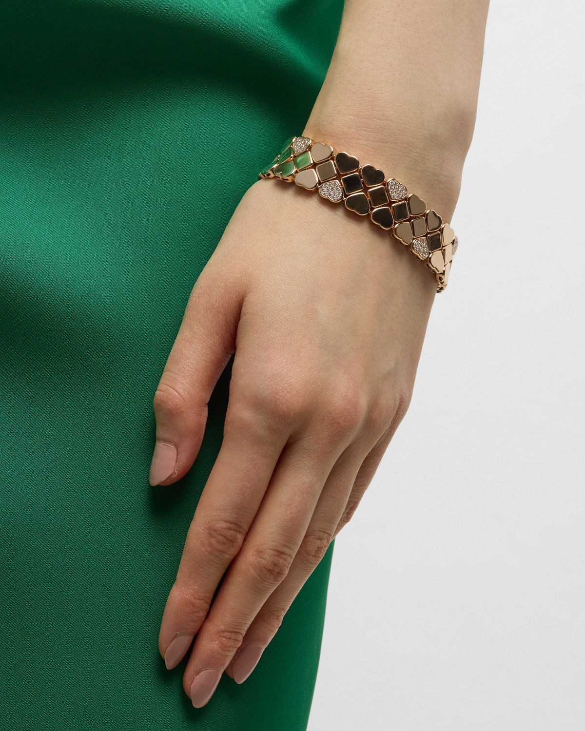 Chopard Happy Hearts 18K Rose Gold Diamond 3-Row Bracelet