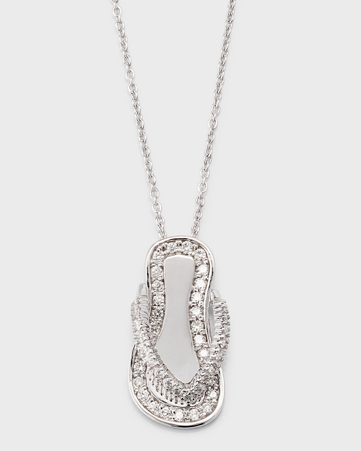 Roberto Coin 18K White Gold Diamond Flip Flop Necklace