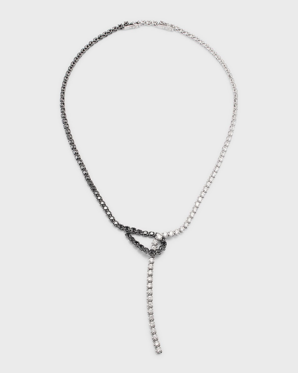 A. Link 18K White Gold Necklace with White and Black Diamonds