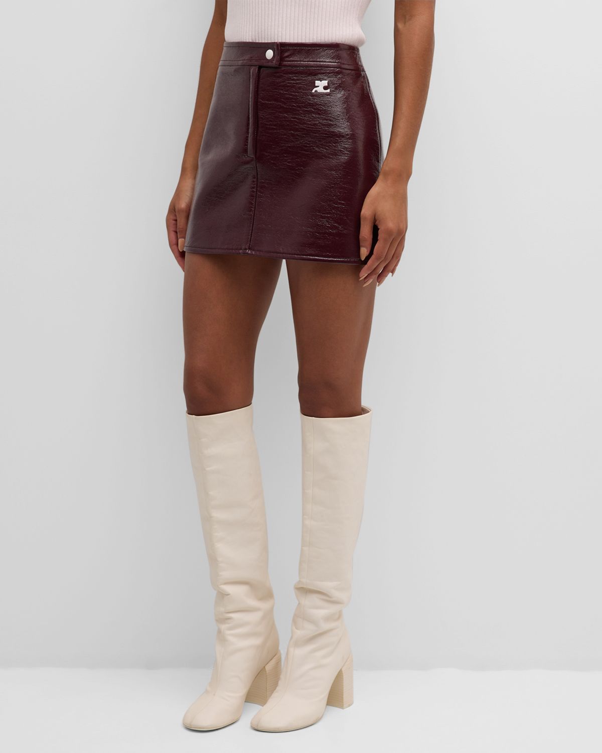 Courreges Reedition Vinyl Mini Skirt