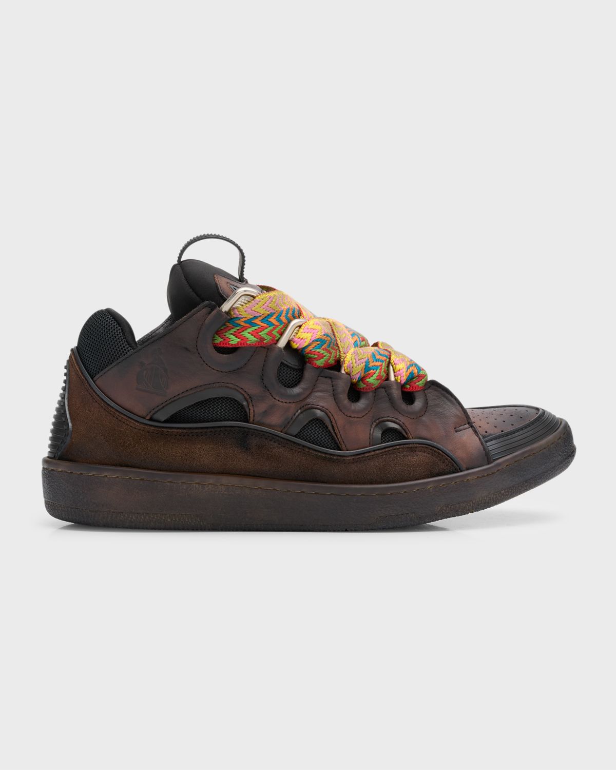 Lanvin Men 's Curb Leather Low-Top Sneakers