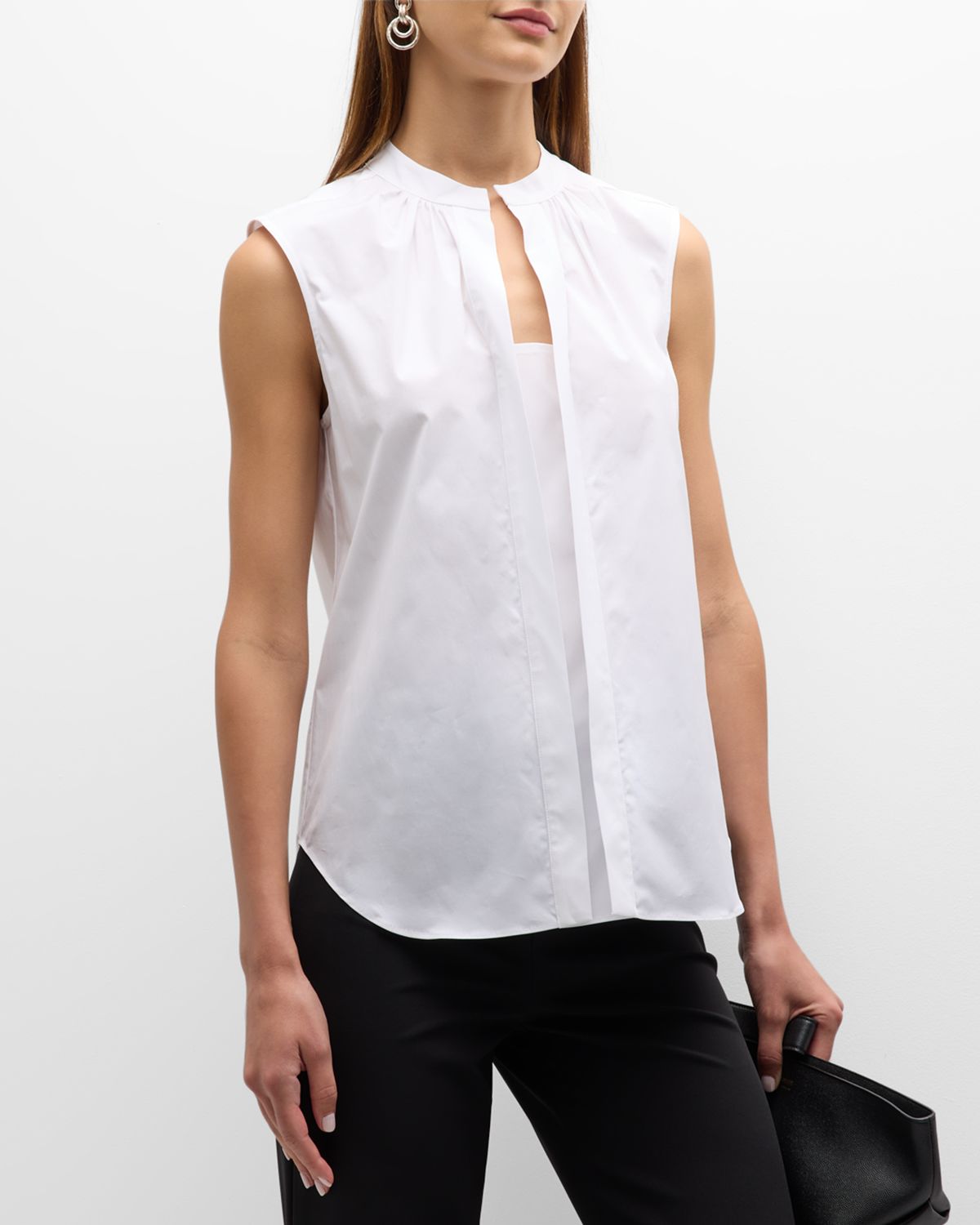CALLAS Milano Olympia Sleeveless Split-Neck Blouse